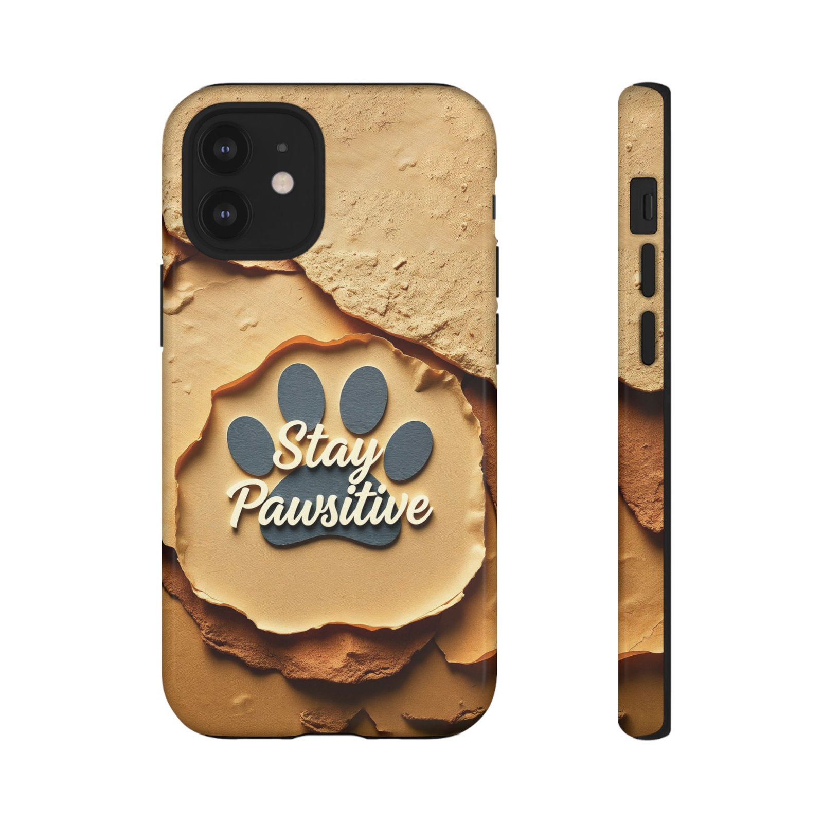 Stay Pawsitive Sand Paw Phone Case | Warm Earth-Tone Dog Lover Gift | Glossy Tough iPhone, Samsung & Pixel Cover - Image 15