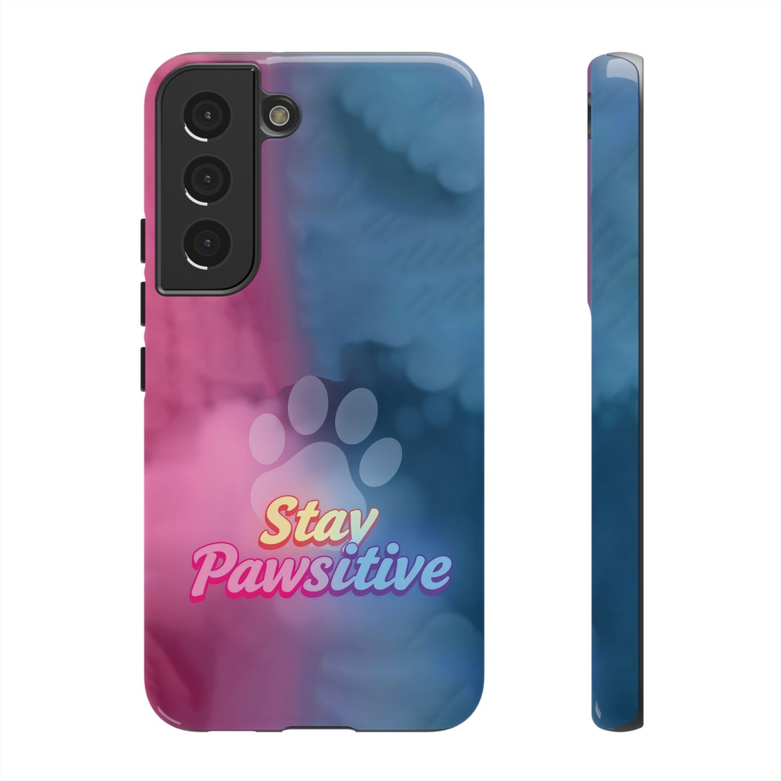 Stay Pawsitive Neon Paw Phone Case | Colorful Dog Lover Gift | Glossy Tough iPhone, Samsung & Pixel Cover - Image 38