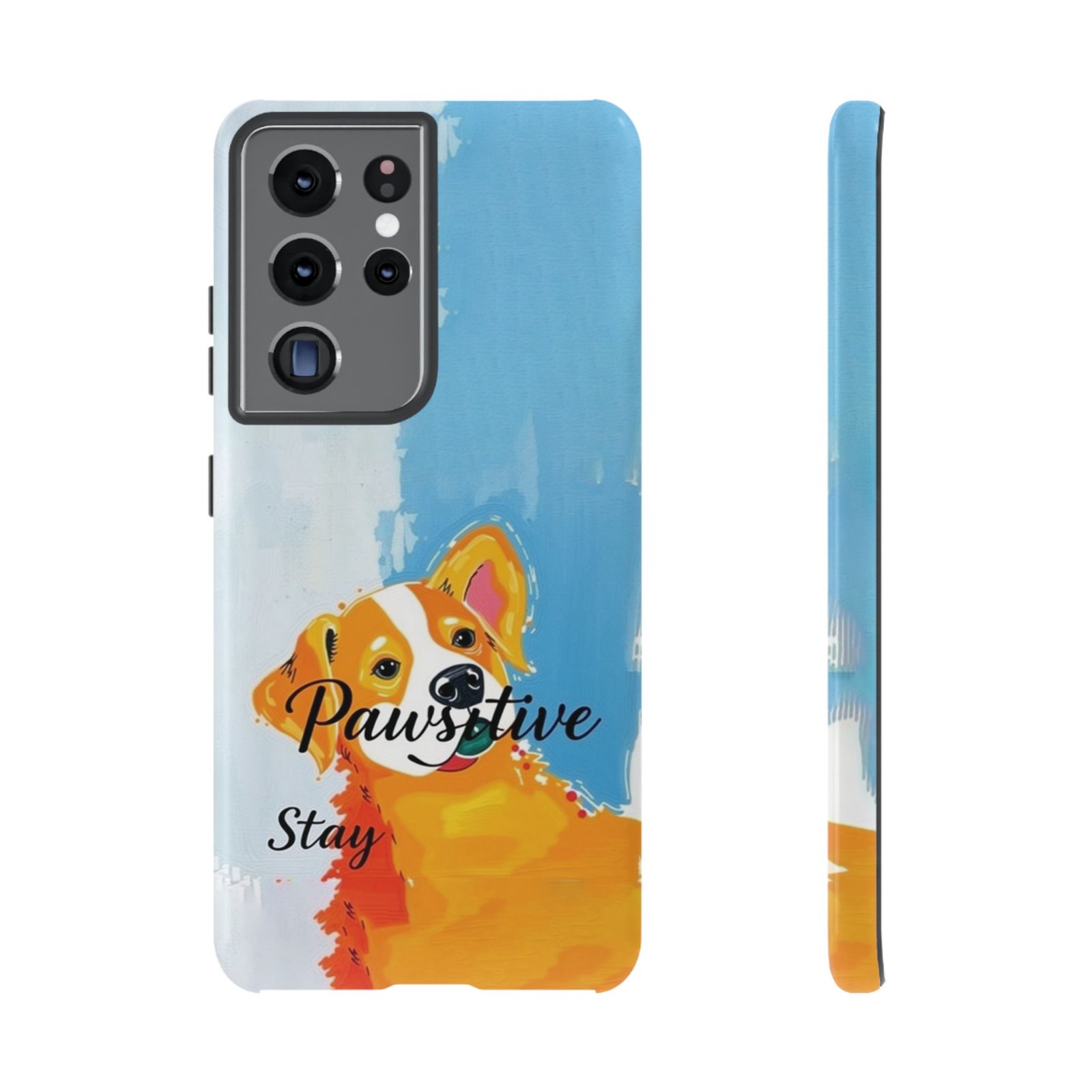 Stay Pawsitive Corgi Phone Case | Funny Dog Mom Gift, Cute Pet Lover iPhone & Samsung Cover | CleoCloudy™ Glossy Protective Case - Image 30