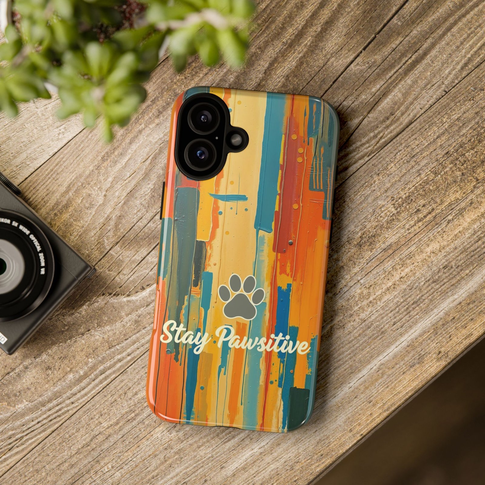 Stay Pawsitive Abstract Paw Phone Case | Dog Lover Gift | Glossy Tough iPhone, Samsung & Pixel Cover - Image 119