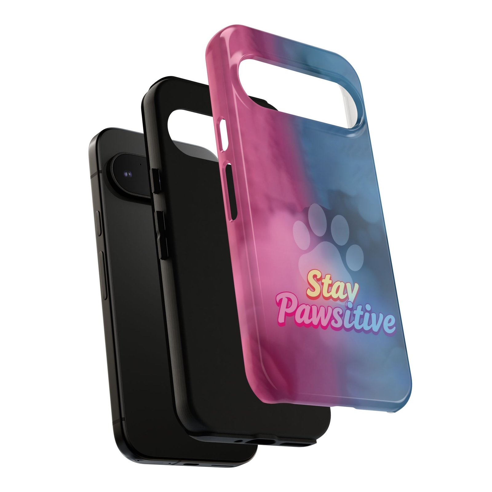 Stay Pawsitive Neon Paw Phone Case | Colorful Dog Lover Gift | Glossy Tough iPhone, Samsung & Pixel Cover - Image 133