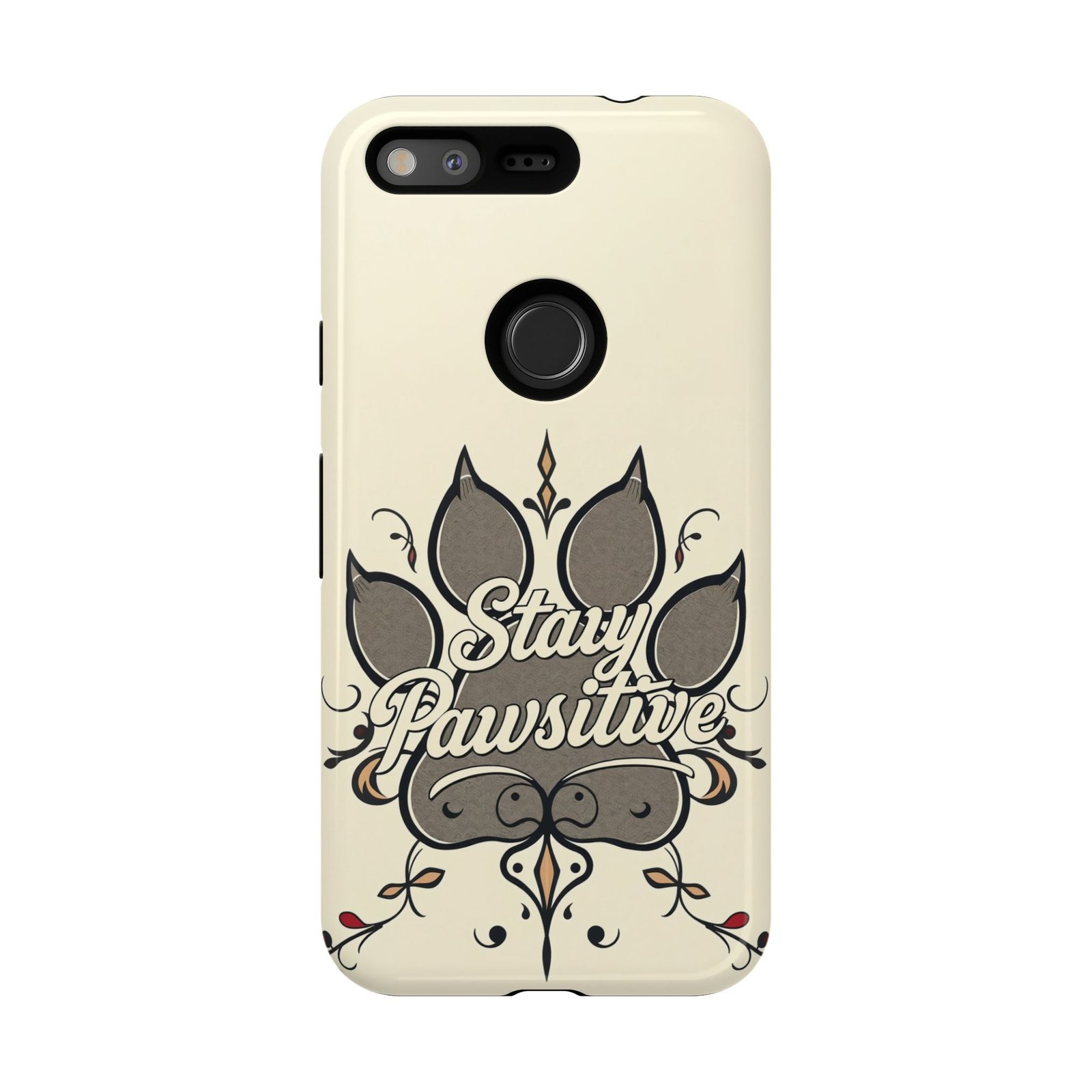 Stay Pawsitive Floral Paw Phone Case | Dog Lover Gift | Glossy Tough iPhone, Samsung & Pixel Cover - Image 152