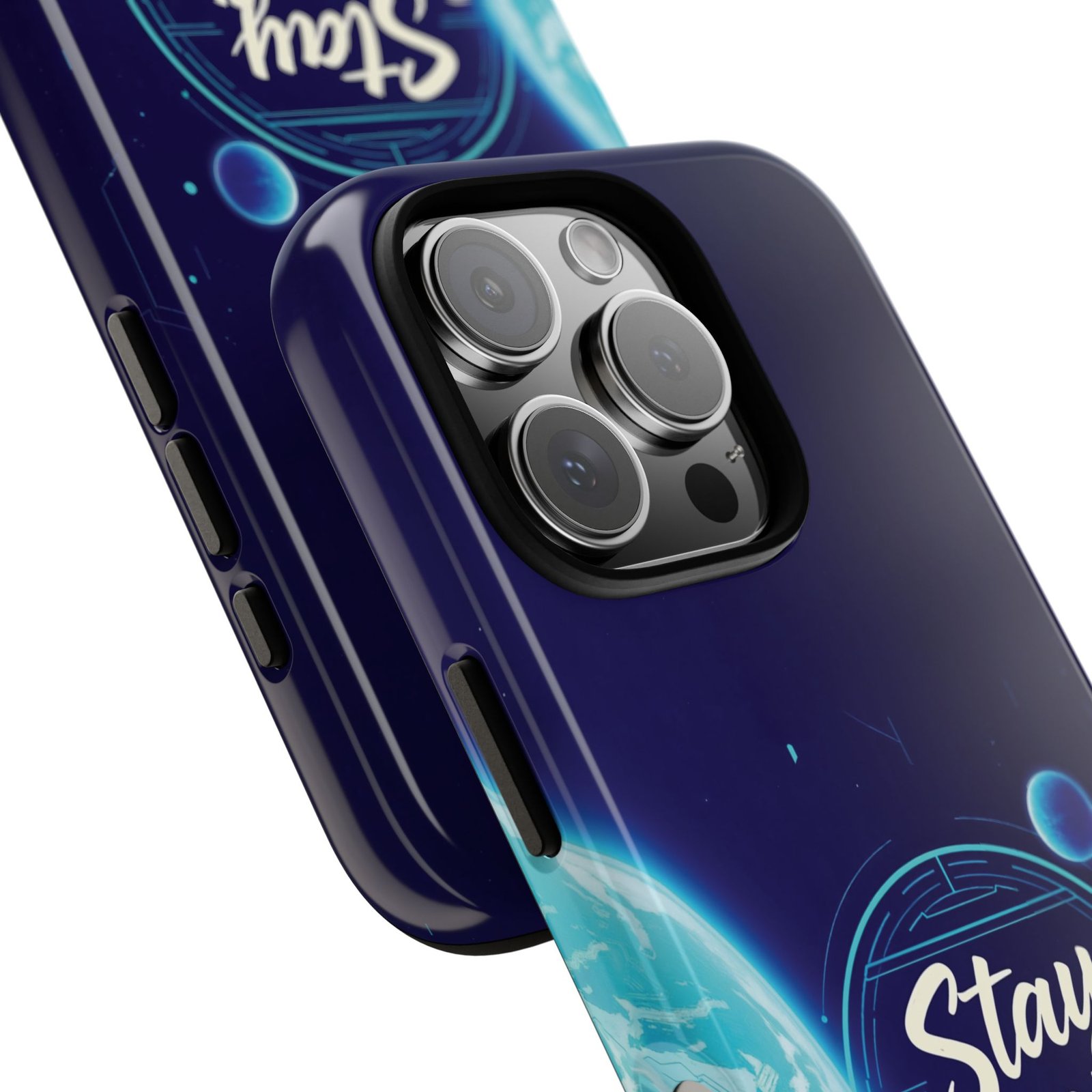 Stay Pawsitive Planet Phone Case | Cyber Paws Collection by CleoCloudy™ | Glossy Tough iPhone, Samsung & Pixel Cover - Image 121