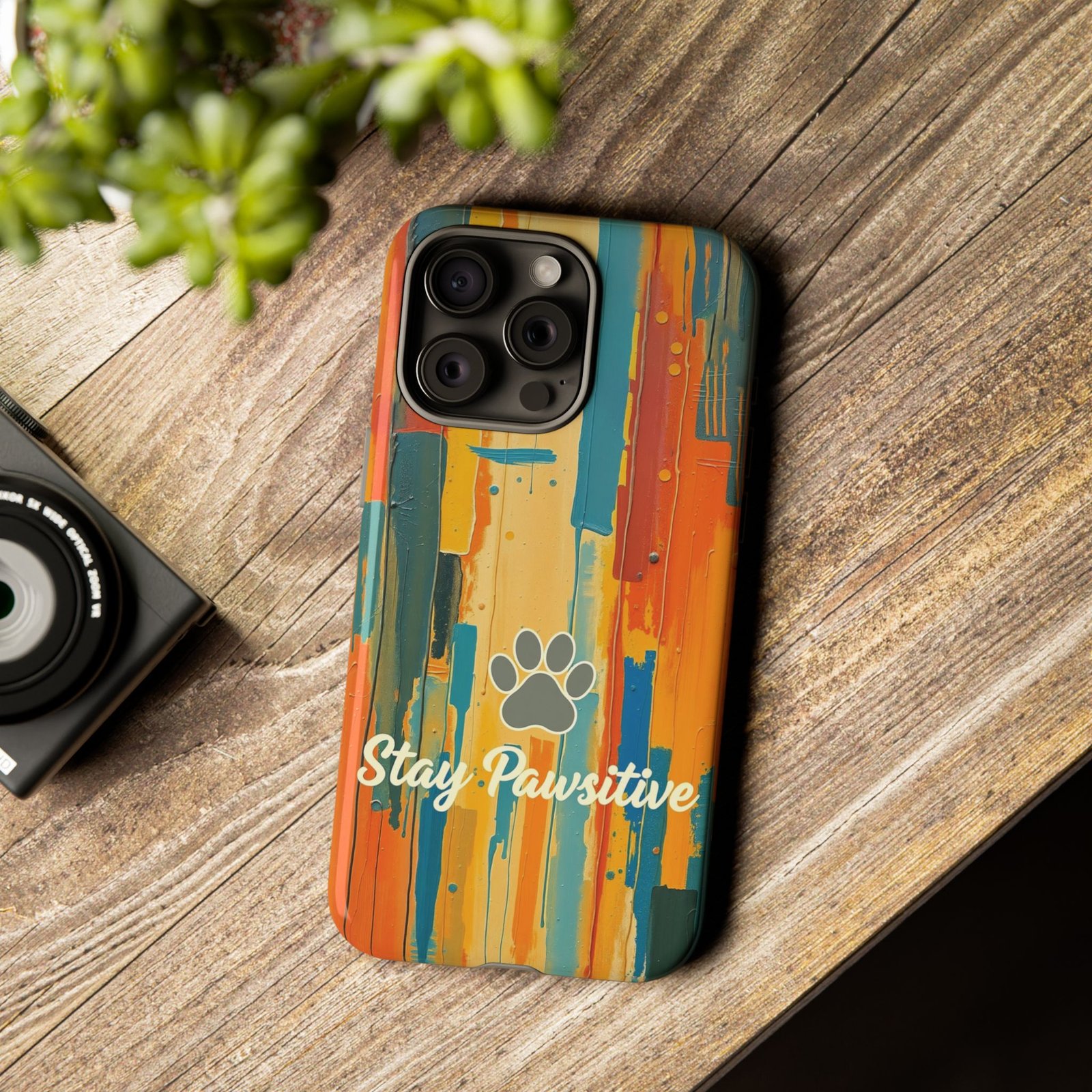 Stay Pawsitive Abstract Paw Phone Case | Dog Lover Gift | Glossy Tough iPhone, Samsung & Pixel Cover - Image 91