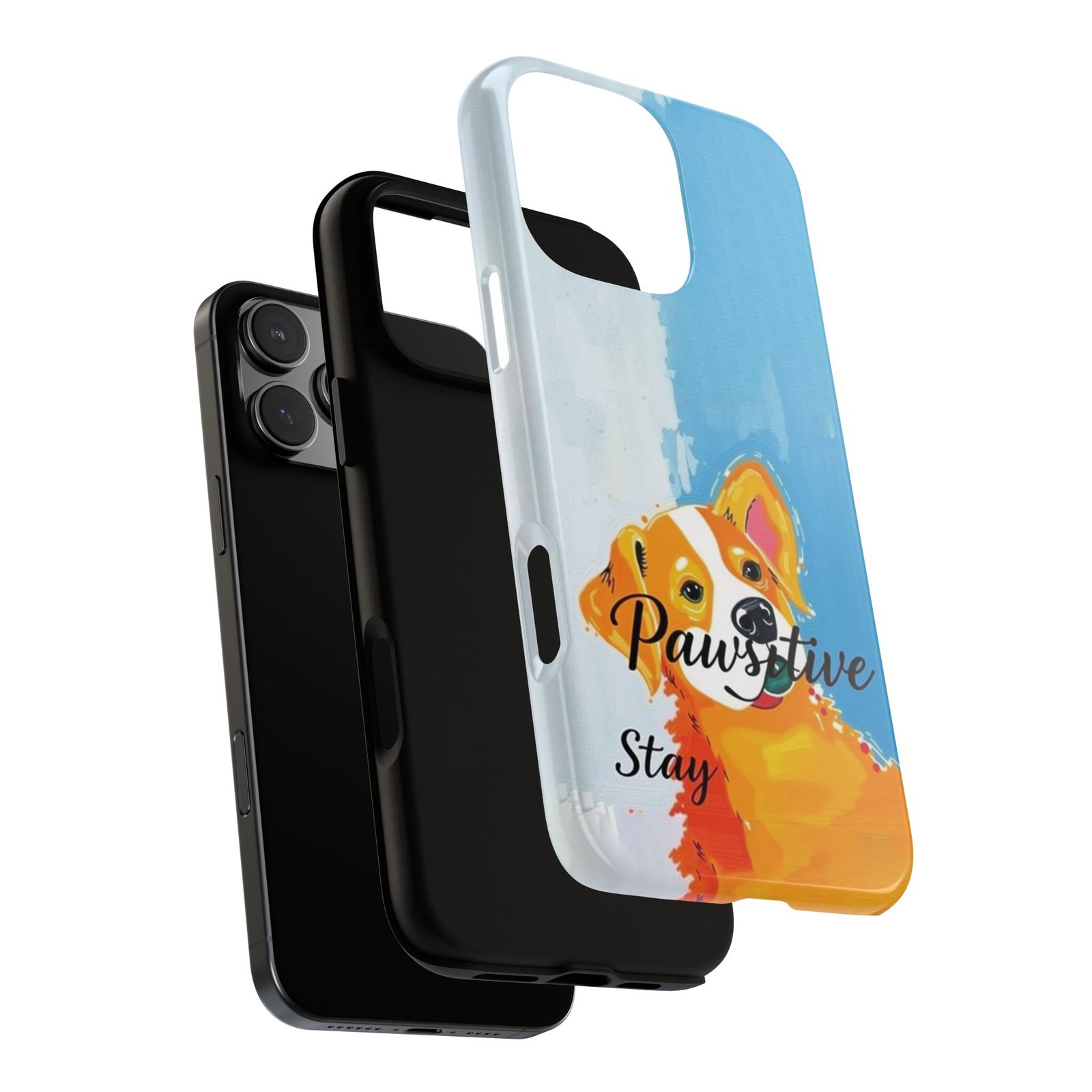 Stay Pawsitive Corgi Phone Case | Funny Dog Mom Gift, Cute Pet Lover iPhone & Samsung Cover | CleoCloudy™ Glossy Protective Case - Image 126