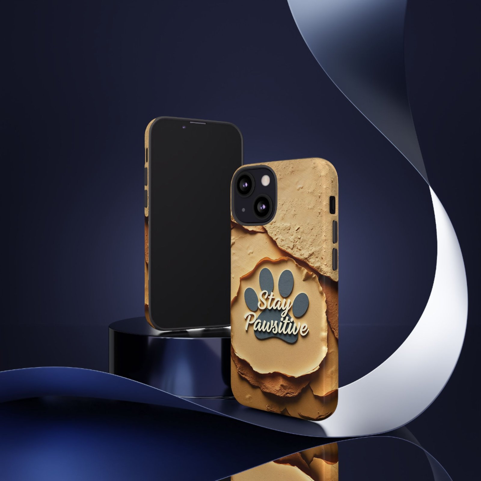 Stay Pawsitive Sand Paw Phone Case | Warm Earth-Tone Dog Lover Gift | Glossy Tough iPhone, Samsung & Pixel Cover - Image 22