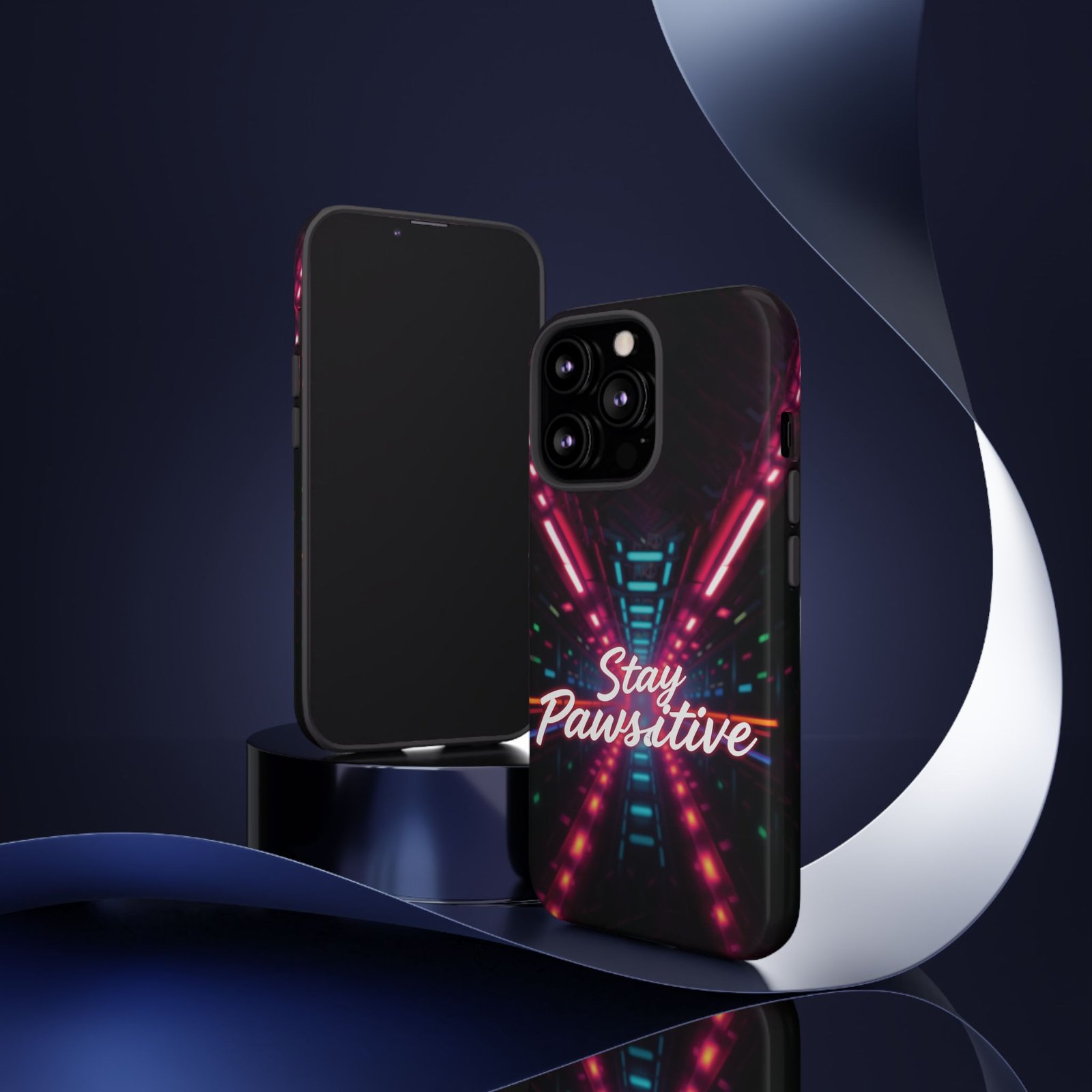 Stay Pawsitive Cyber Tunnel Phone Case | Futuristic Dog Lover Gift | Glossy Tough iPhone, Samsung & Pixel Cover - Image 23