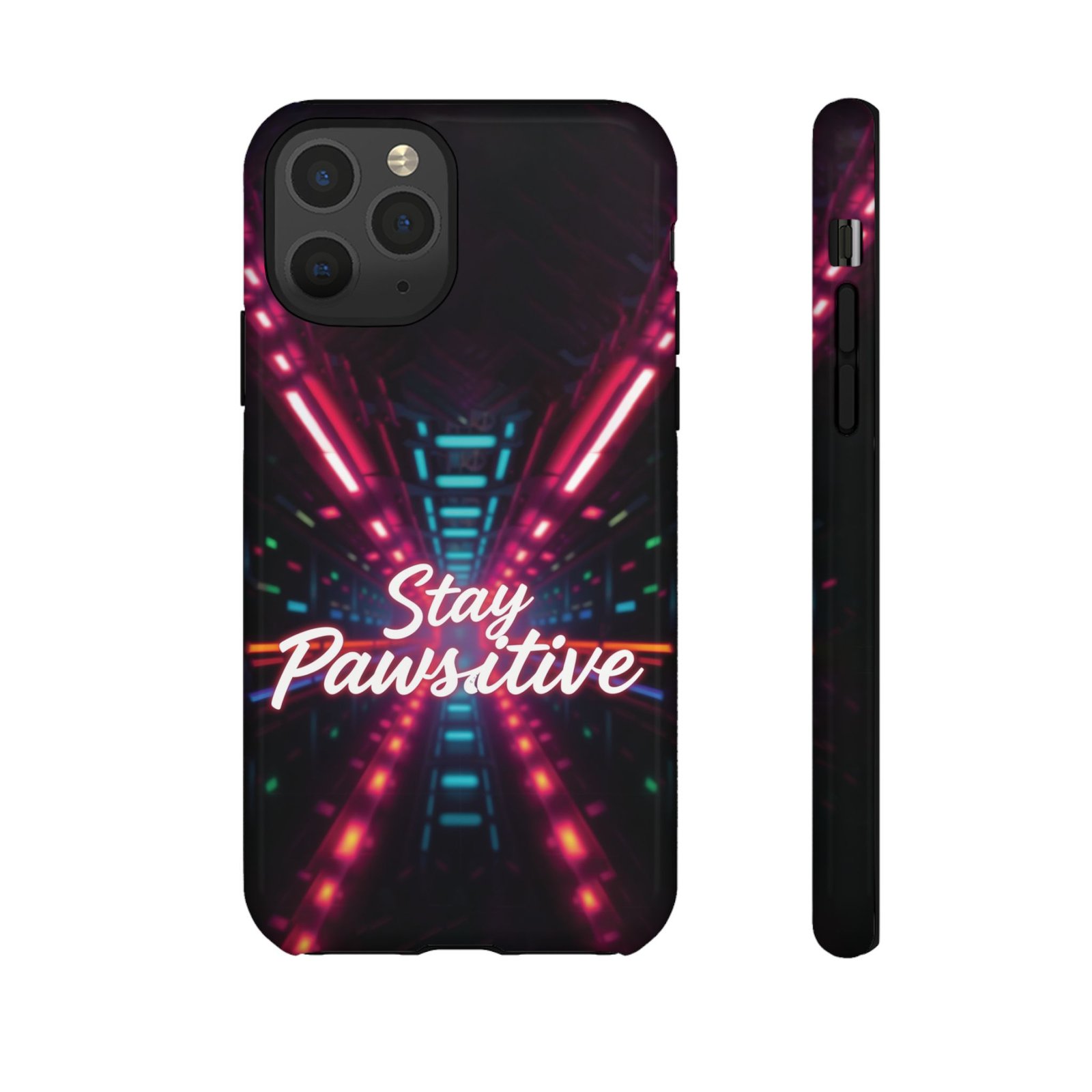 Stay Pawsitive Cyber Tunnel Phone Case | Futuristic Dog Lover Gift | Glossy Tough iPhone, Samsung & Pixel Cover - Image 10