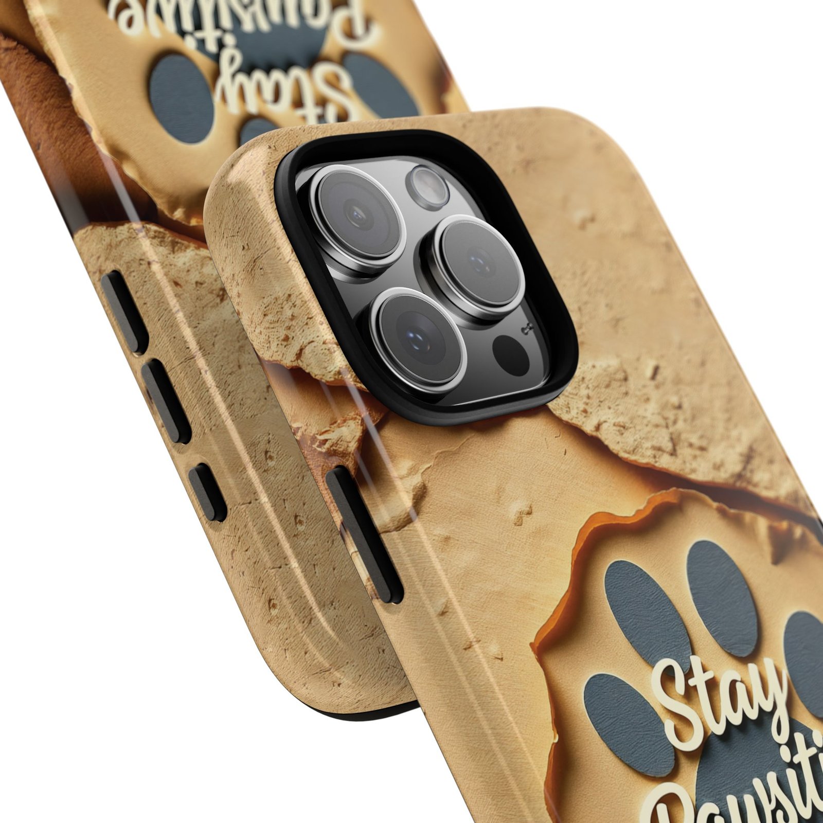 Stay Pawsitive Sand Paw Phone Case | Warm Earth-Tone Dog Lover Gift | Glossy Tough iPhone, Samsung & Pixel Cover - Image 126