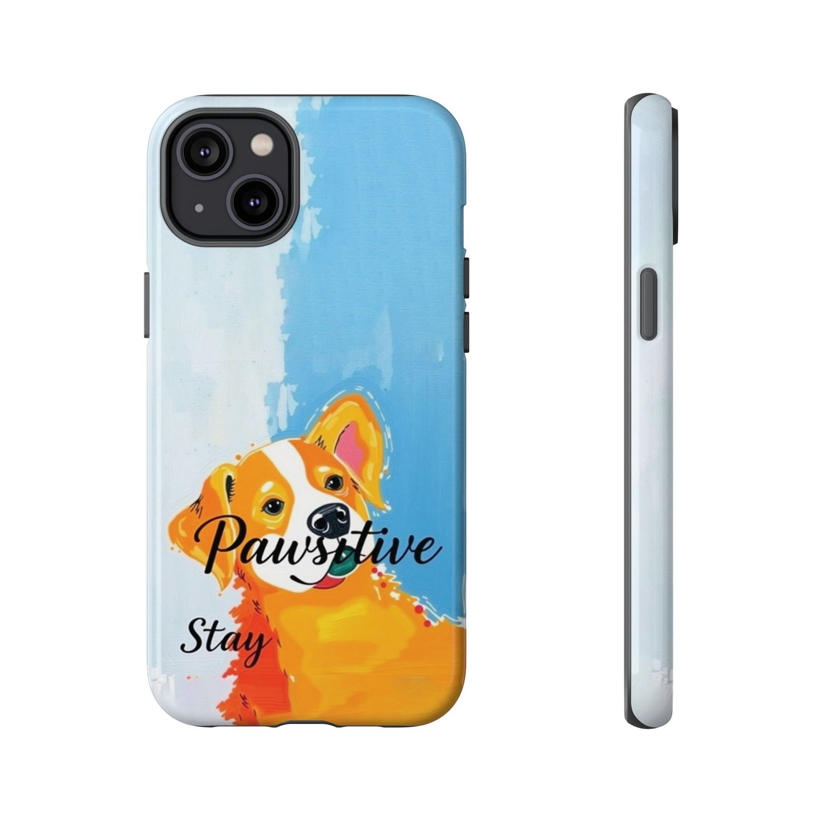 Stay Pawsitive Corgi Phone Case | Funny Dog Mom Gift, Cute Pet Lover iPhone & Samsung Cover | CleoCloudy™ Glossy Protective Case - Image 52