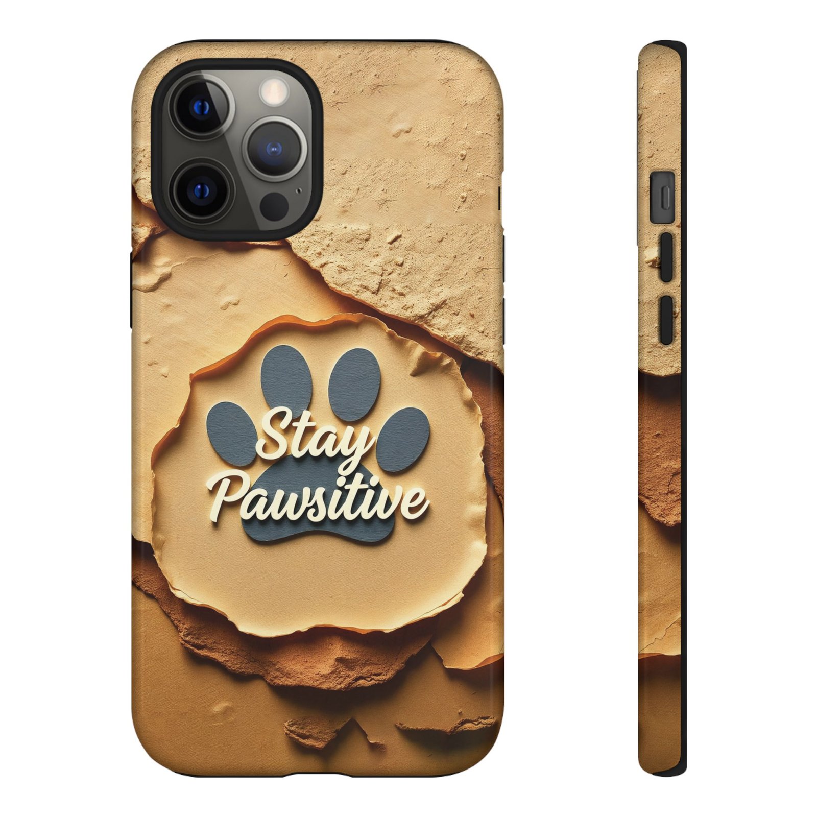 Stay Pawsitive Sand Paw Phone Case | Warm Earth-Tone Dog Lover Gift | Glossy Tough iPhone, Samsung & Pixel Cover - Image 18