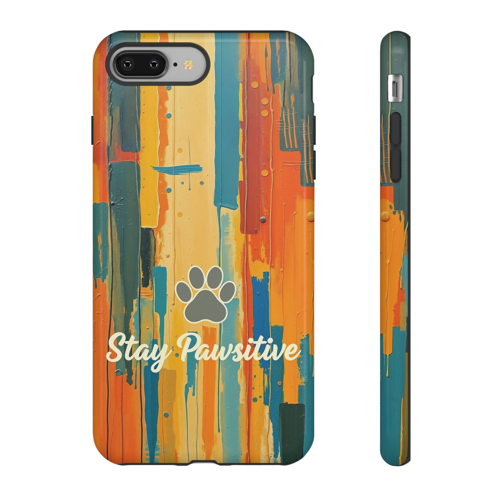 Stay Pawsitive Abstract Paw Phone Case | Dog Lover Gift | Glossy Tough iPhone, Samsung & Pixel Cover - Image 2