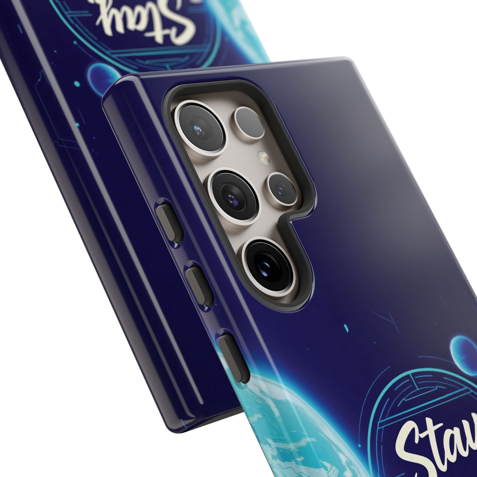 Stay Pawsitive Planet Phone Case | Cyber Paws Collection by CleoCloudy™ | Glossy Tough iPhone, Samsung & Pixel Cover - Image 101