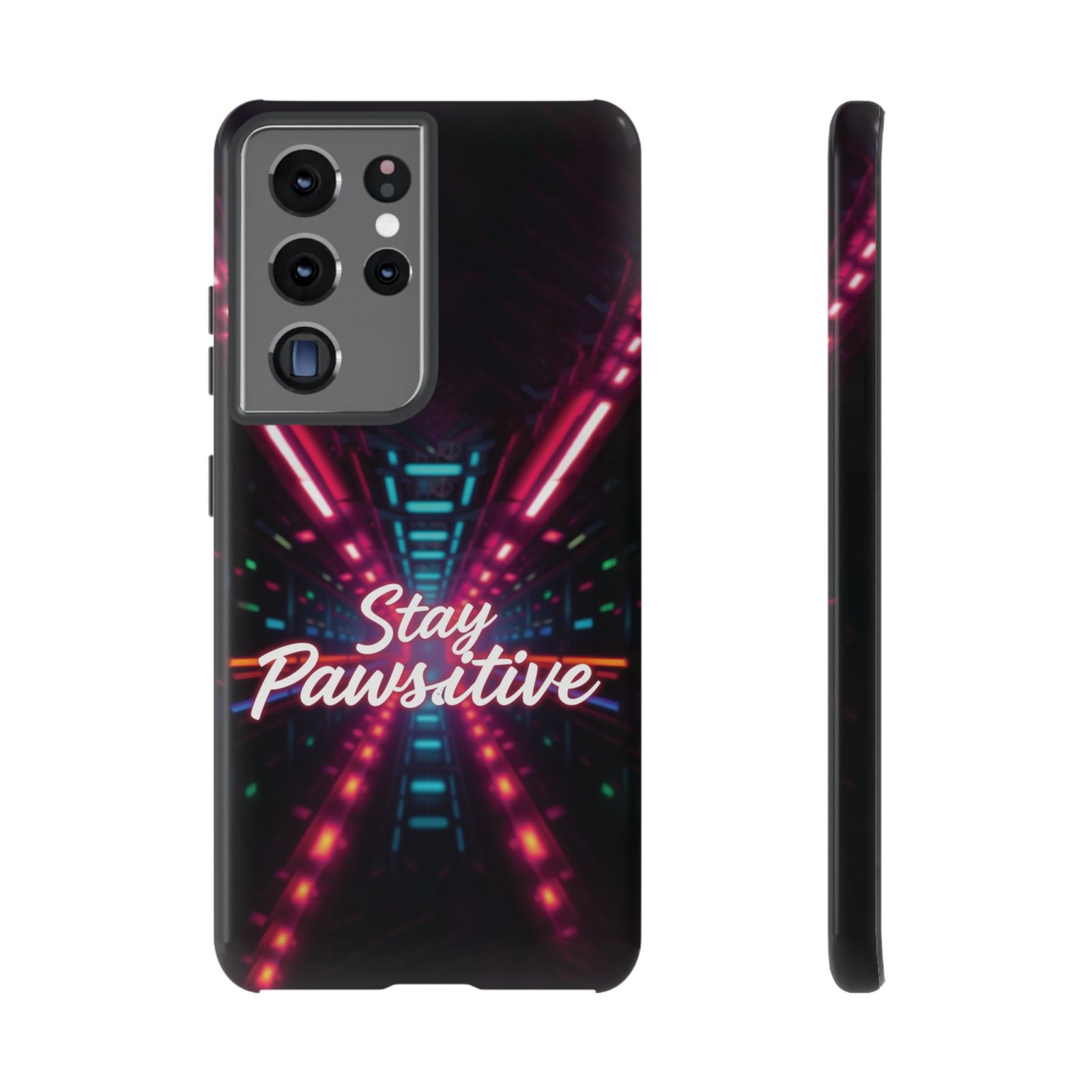 Stay Pawsitive Cyber Tunnel Phone Case | Futuristic Dog Lover Gift | Glossy Tough iPhone, Samsung & Pixel Cover - Image 30