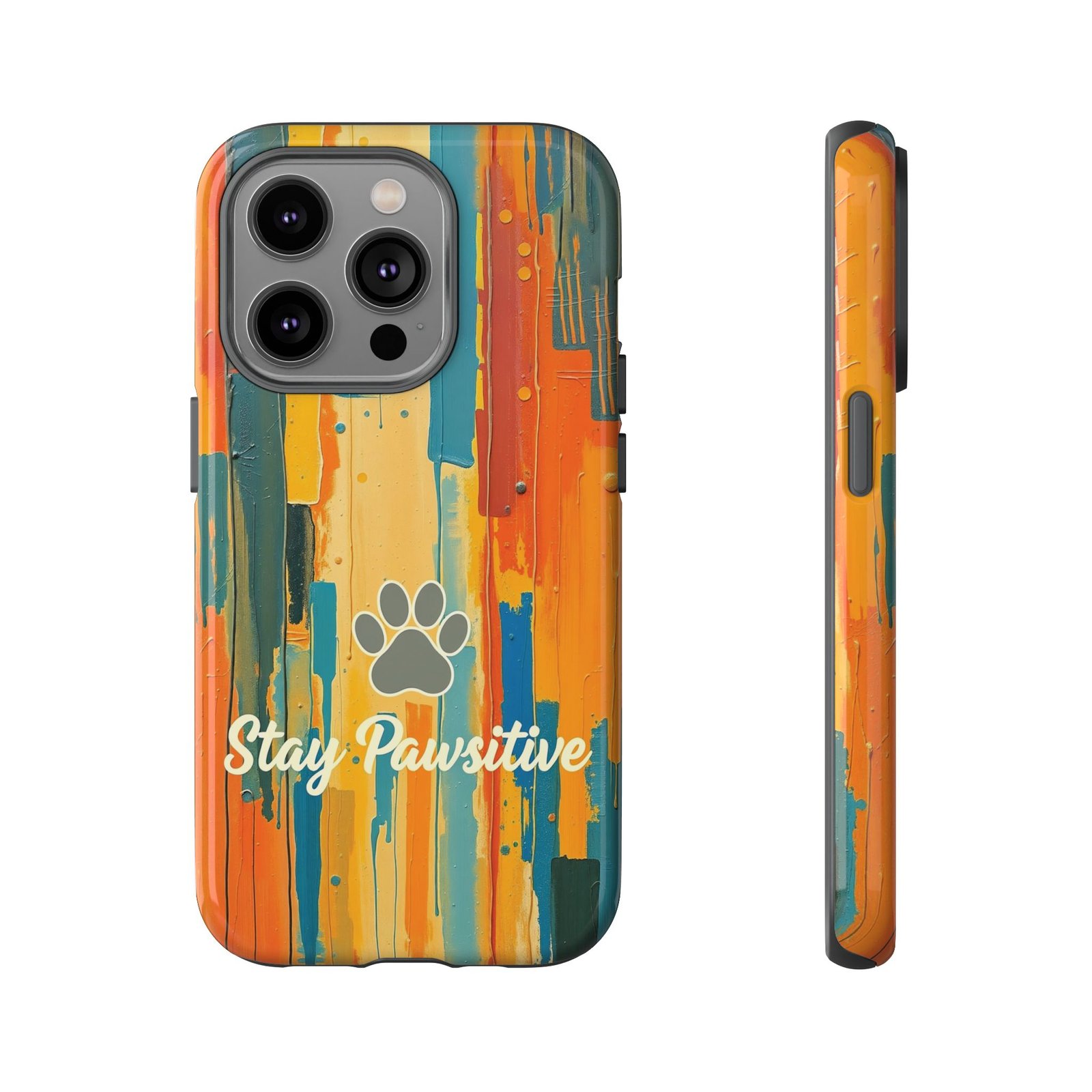Stay Pawsitive Abstract Paw Phone Case | Dog Lover Gift | Glossy Tough iPhone, Samsung & Pixel Cover - Image 48