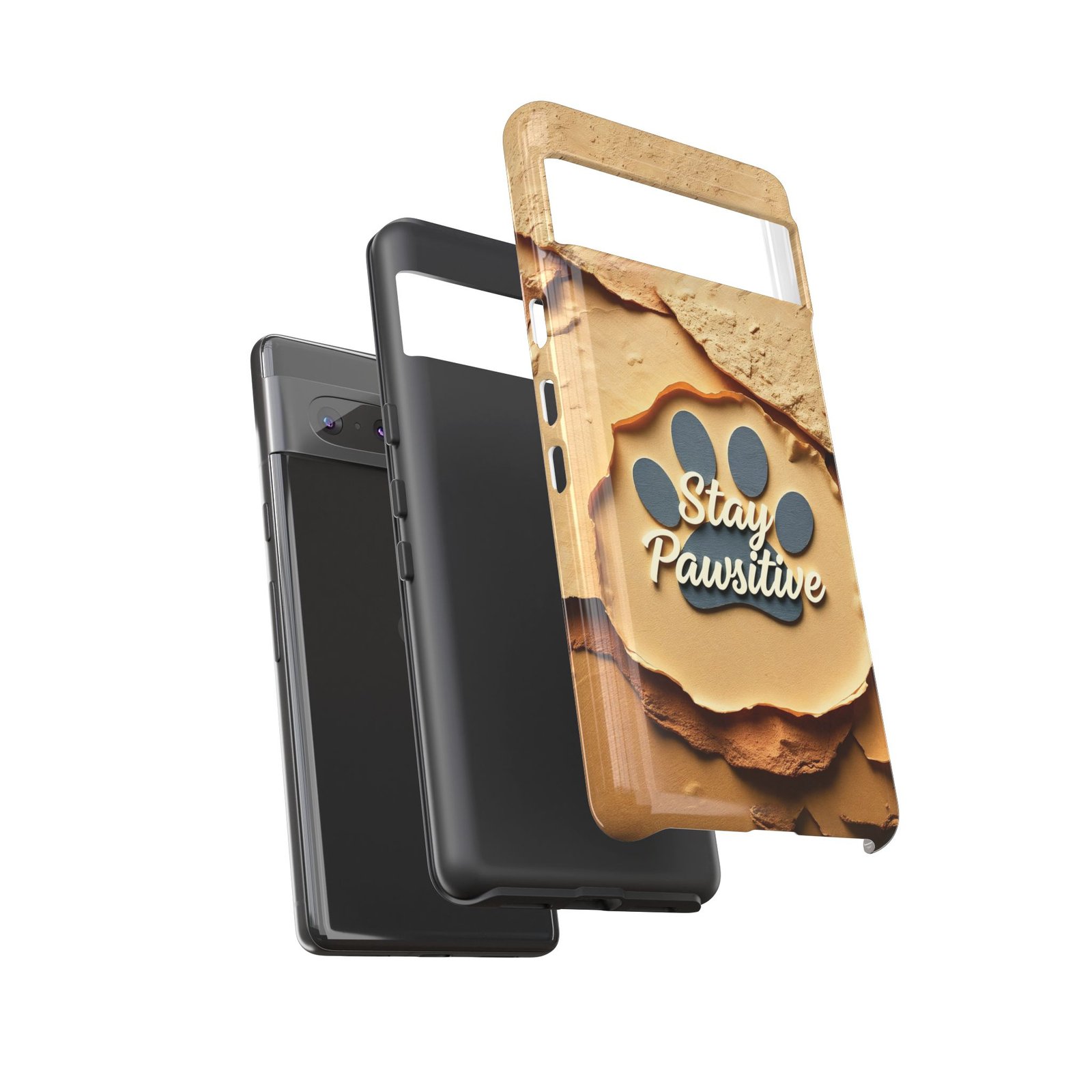 Stay Pawsitive Sand Paw Phone Case | Warm Earth-Tone Dog Lover Gift | Glossy Tough iPhone, Samsung & Pixel Cover - Image 75