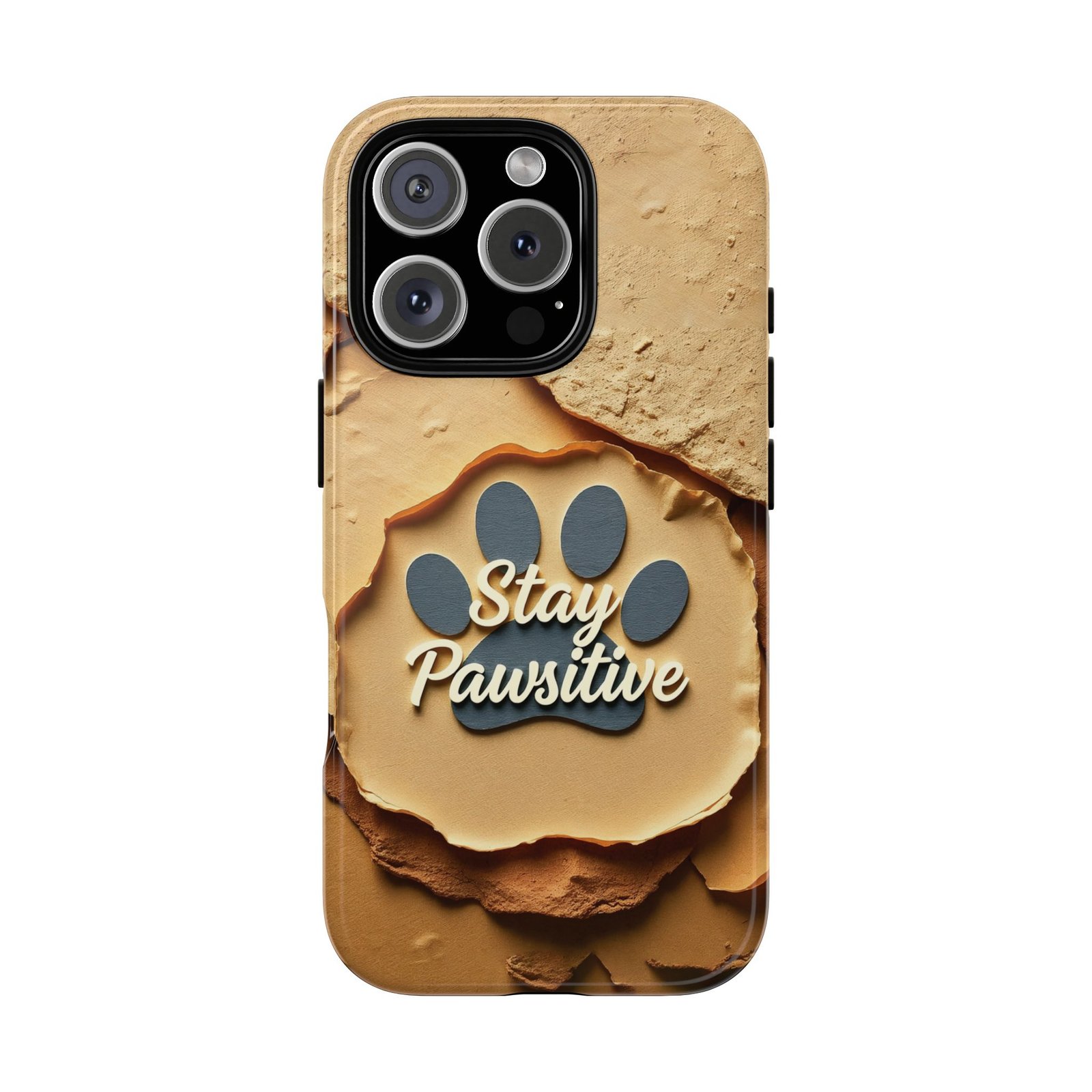 Stay Pawsitive Sand Paw Phone Case | Warm Earth-Tone Dog Lover Gift | Glossy Tough iPhone, Samsung & Pixel Cover - Image 121