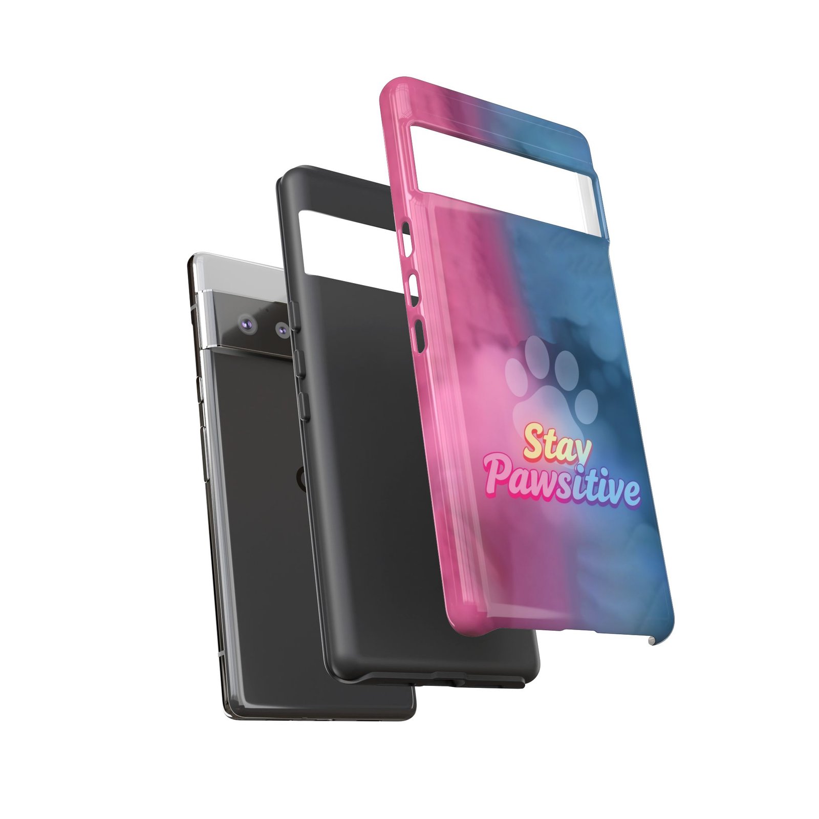 Stay Pawsitive Neon Paw Phone Case | Colorful Dog Lover Gift | Glossy Tough iPhone, Samsung & Pixel Cover - Image 78