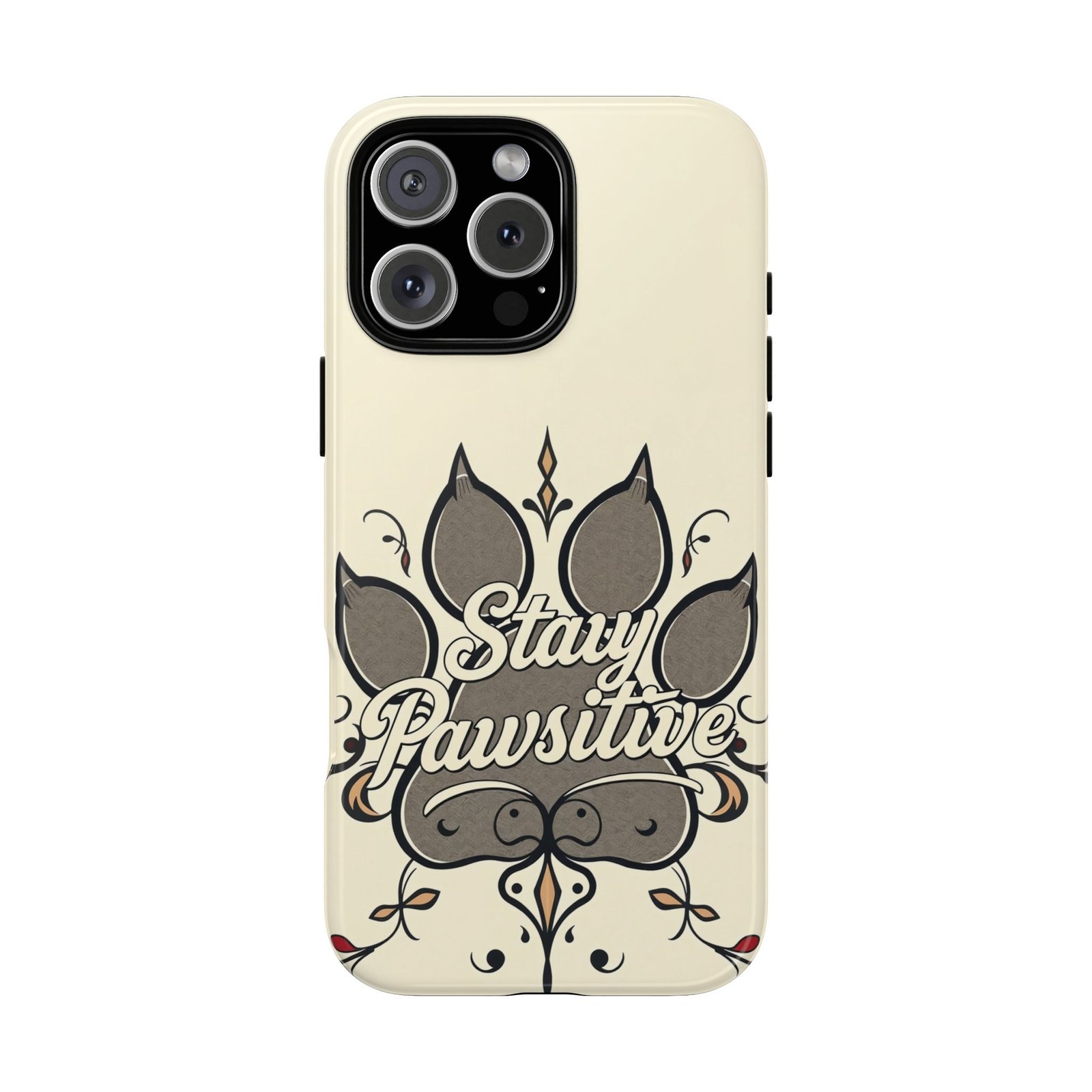 Stay Pawsitive Floral Paw Phone Case | Dog Lover Gift | Glossy Tough iPhone, Samsung & Pixel Cover - Image 124