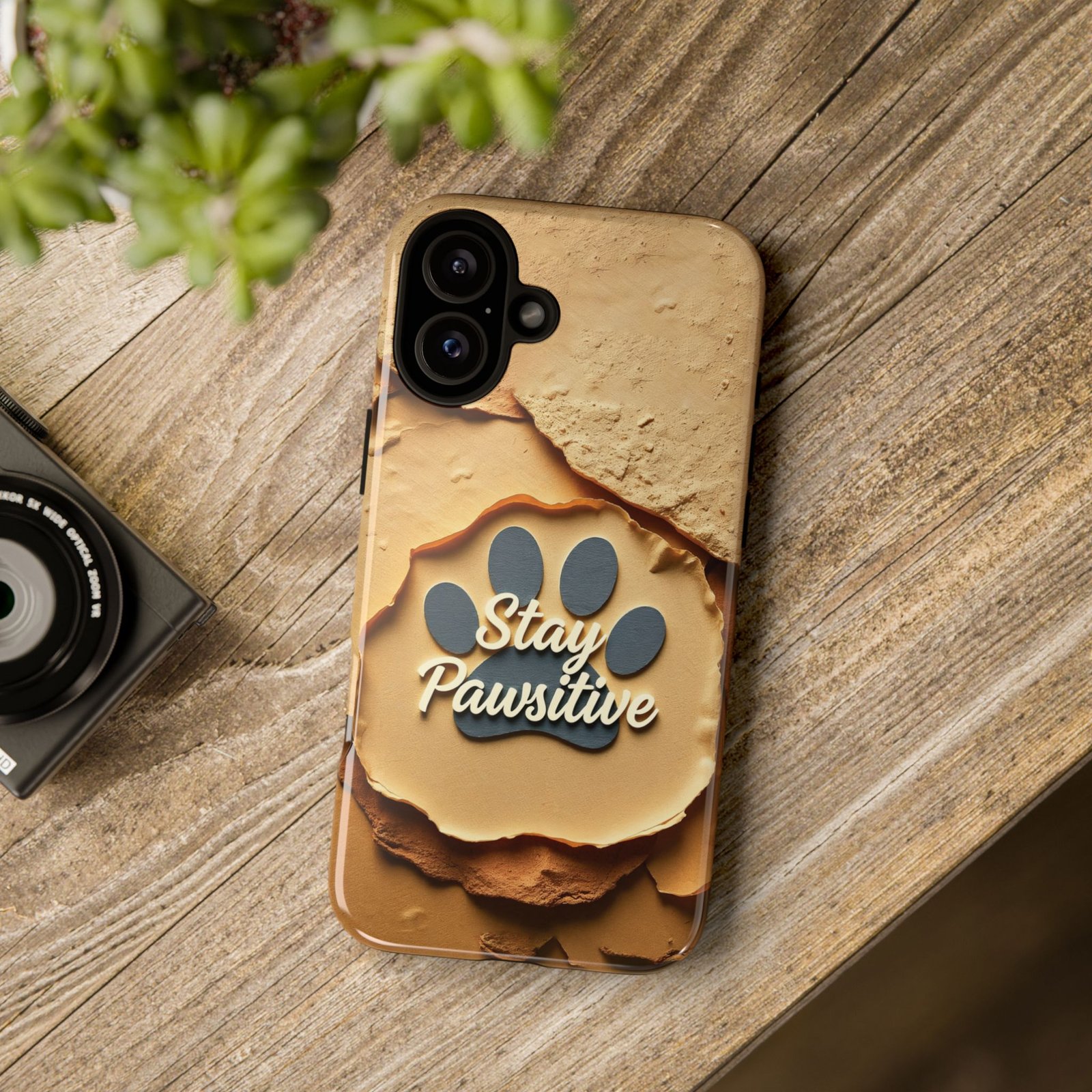 Stay Pawsitive Sand Paw Phone Case | Warm Earth-Tone Dog Lover Gift | Glossy Tough iPhone, Samsung & Pixel Cover - Image 120