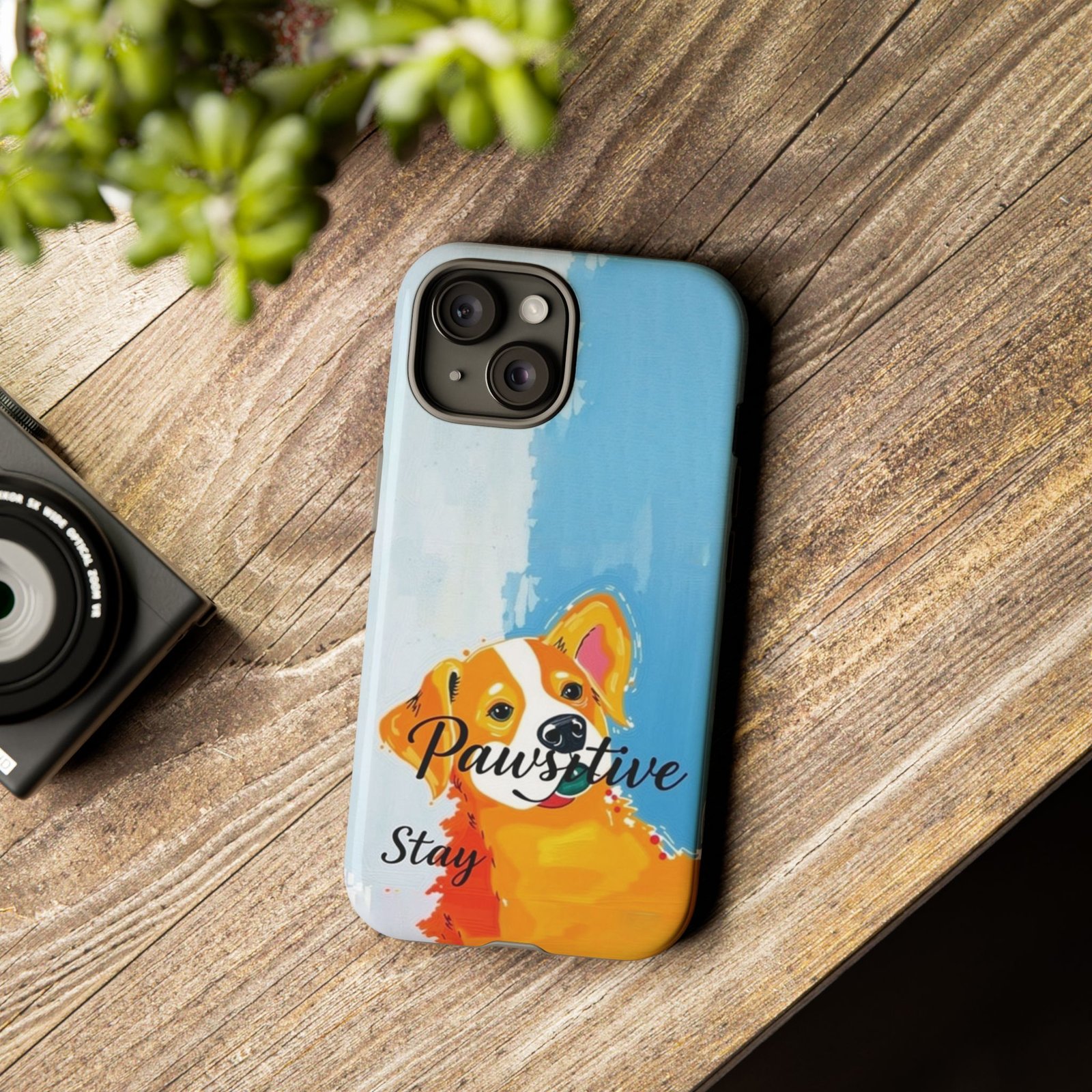 Stay Pawsitive Corgi Phone Case | Funny Dog Mom Gift, Cute Pet Lover iPhone & Samsung Cover | CleoCloudy™ Glossy Protective Case - Image 82