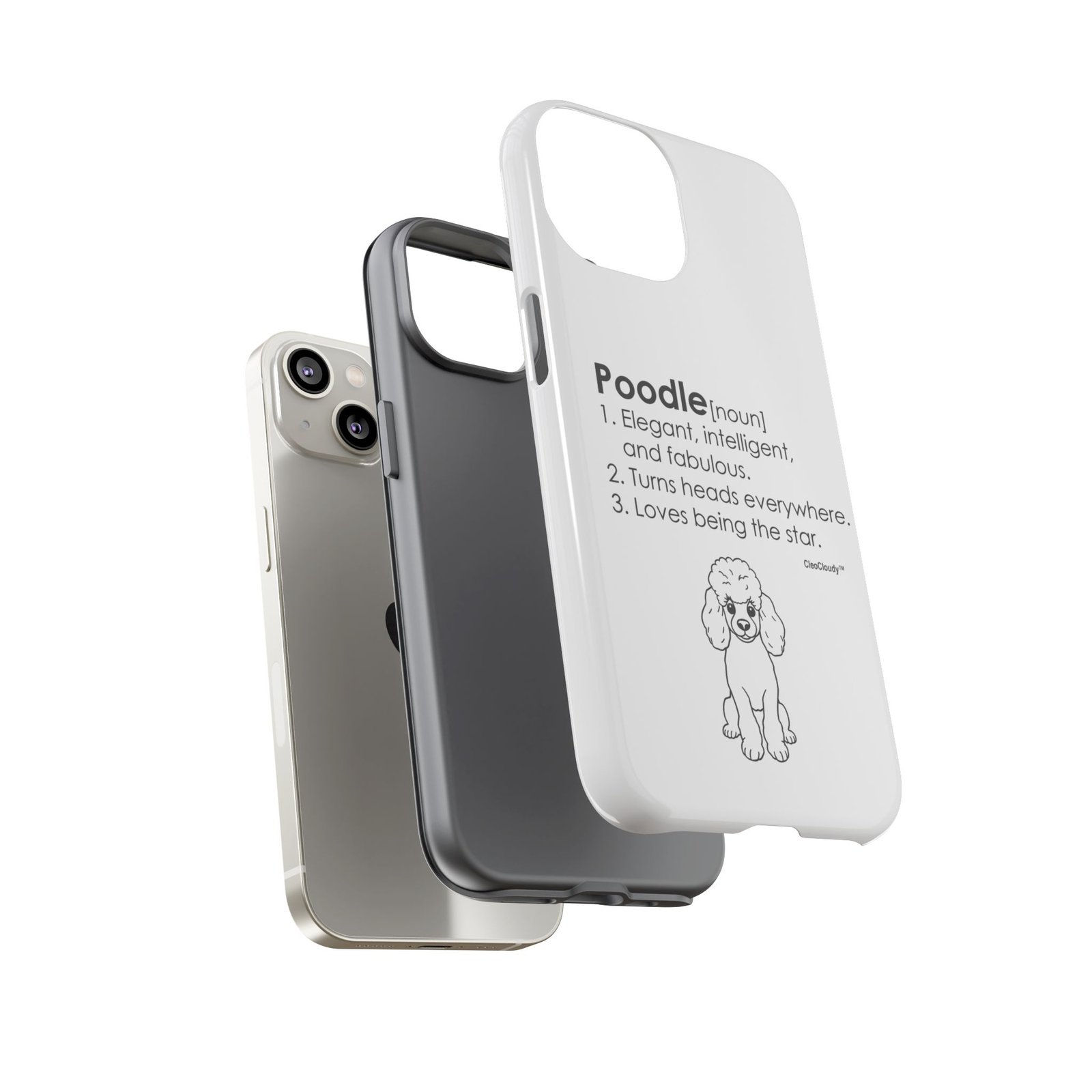 Poodle Definition Phone Case | Glossy Tough iPhone, Samsung & Pixel Cover - Image 46