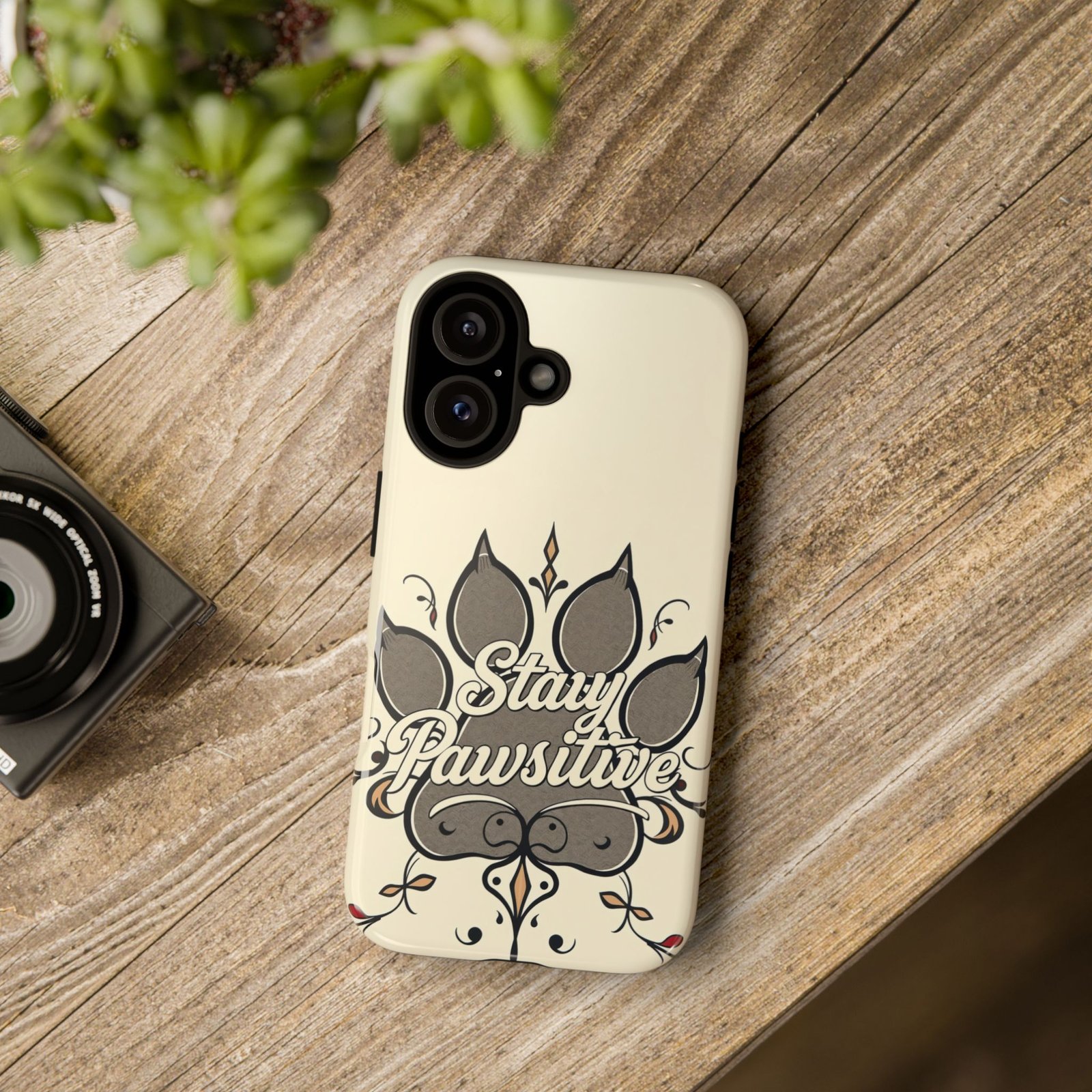 Stay Pawsitive Floral Paw Phone Case | Dog Lover Gift | Glossy Tough iPhone, Samsung & Pixel Cover - Image 115