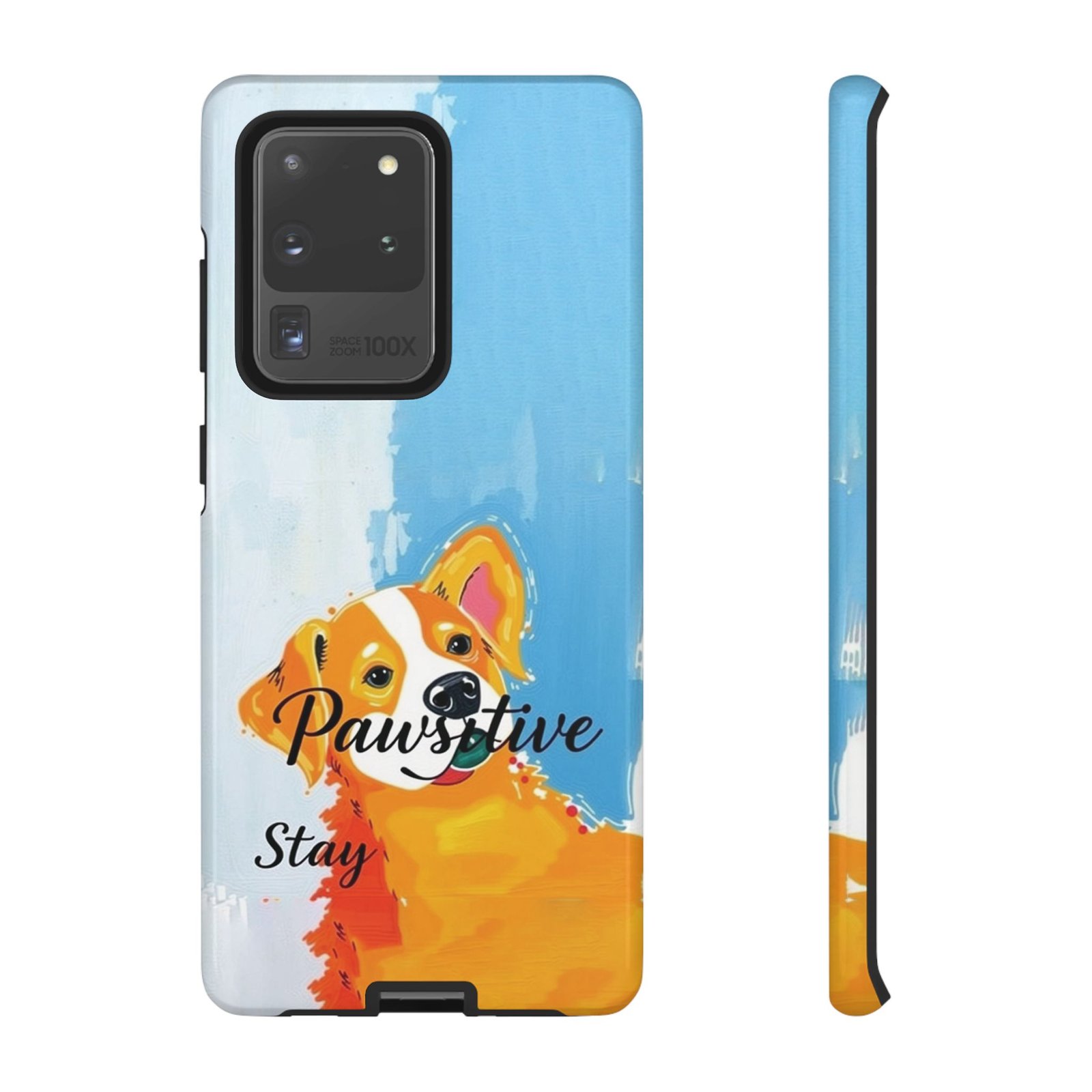Stay Pawsitive Corgi Phone Case | Funny Dog Mom Gift, Cute Pet Lover iPhone & Samsung Cover | CleoCloudy™ Glossy Protective Case - Image 13