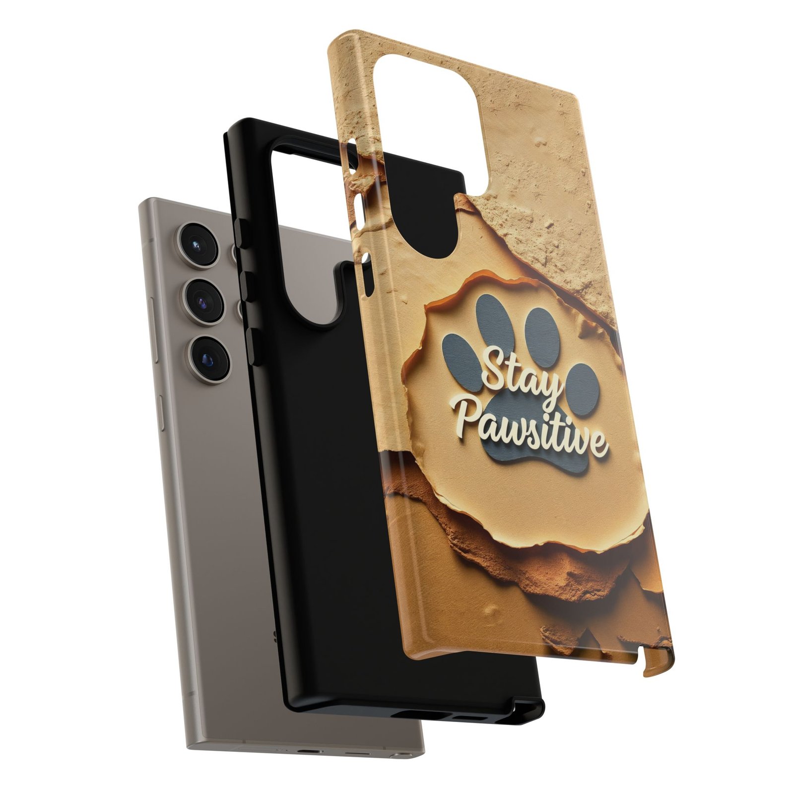 Stay Pawsitive Sand Paw Phone Case | Warm Earth-Tone Dog Lover Gift | Glossy Tough iPhone, Samsung & Pixel Cover - Image 104