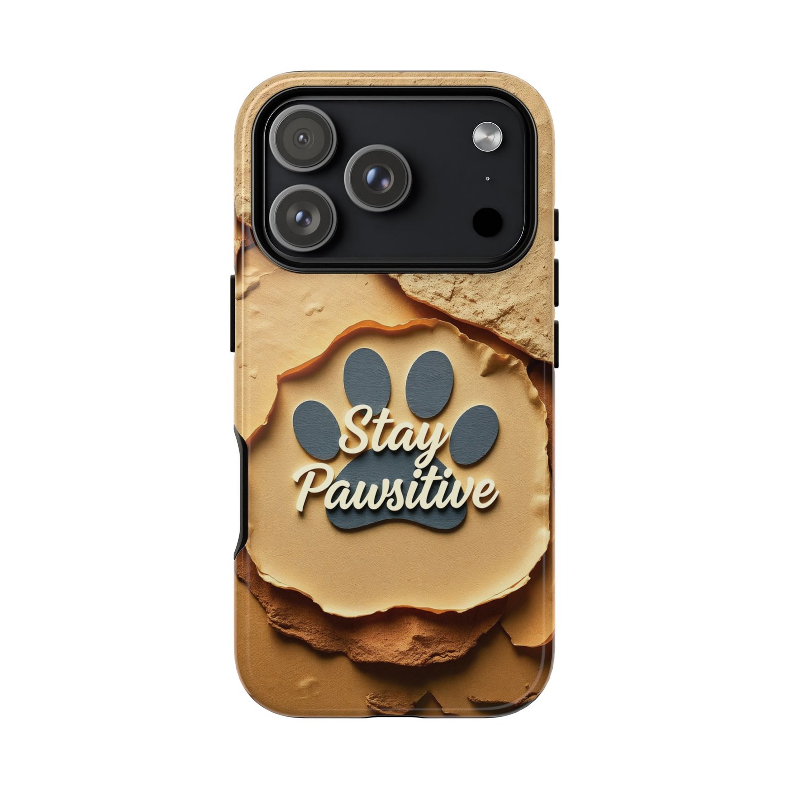 Stay Pawsitive Sand Paw Phone Case | Warm Earth-Tone Dog Lover Gift | Glossy Tough iPhone, Samsung & Pixel Cover - Image 173