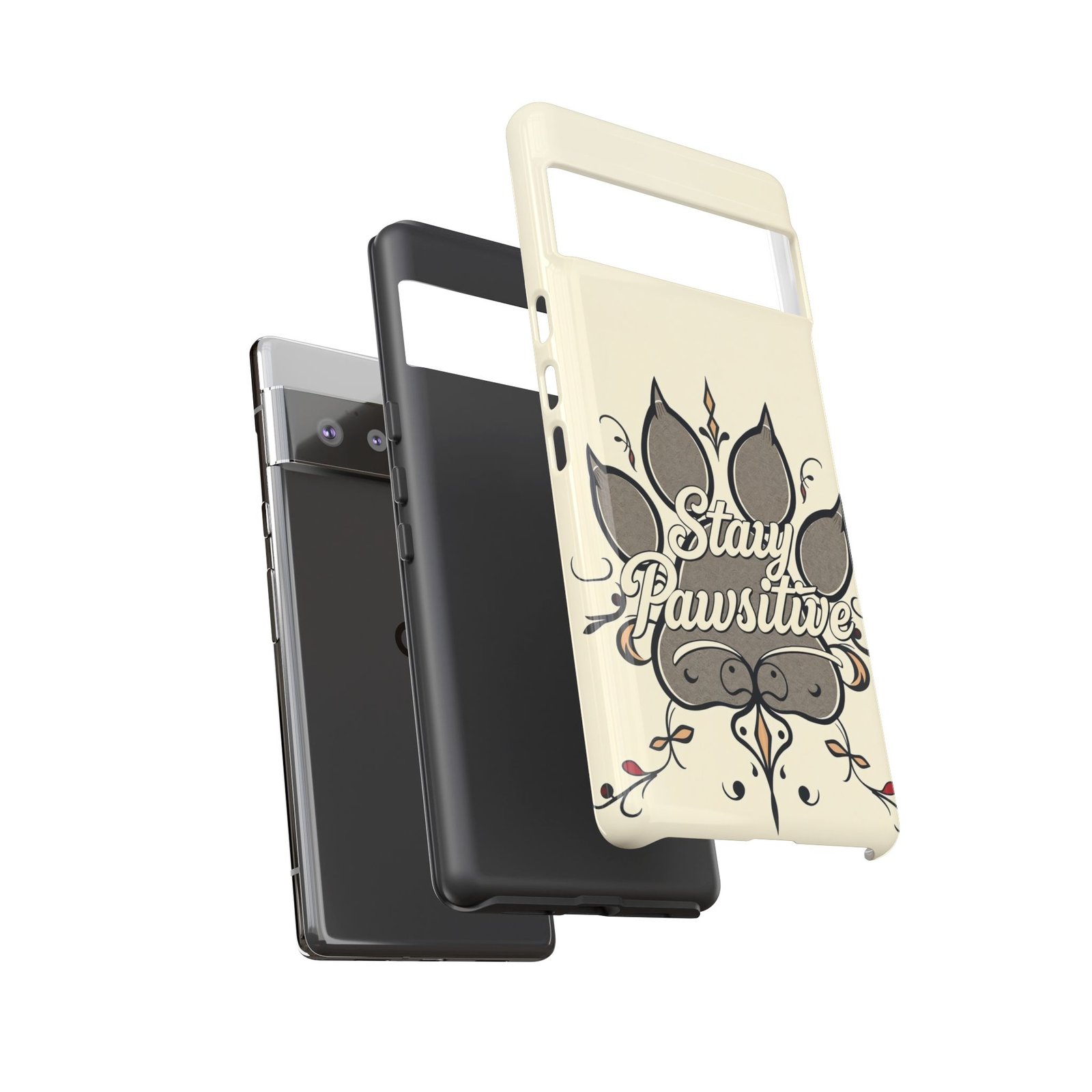 Stay Pawsitive Floral Paw Phone Case | Dog Lover Gift | Glossy Tough iPhone, Samsung & Pixel Cover - Image 78