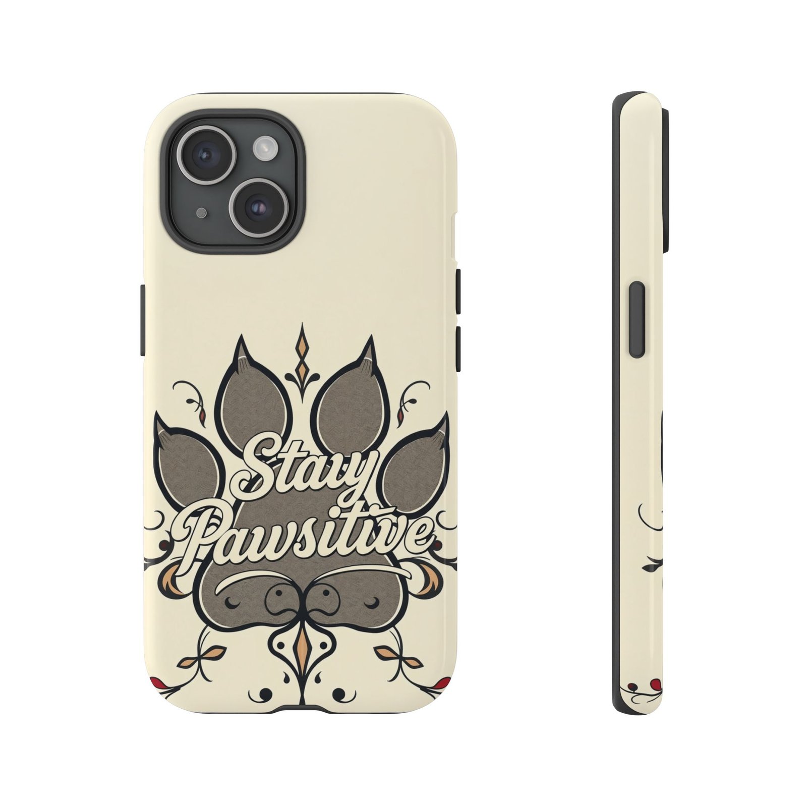 Stay Pawsitive Floral Paw Phone Case | Dog Lover Gift | Glossy Tough iPhone, Samsung & Pixel Cover - Image 80