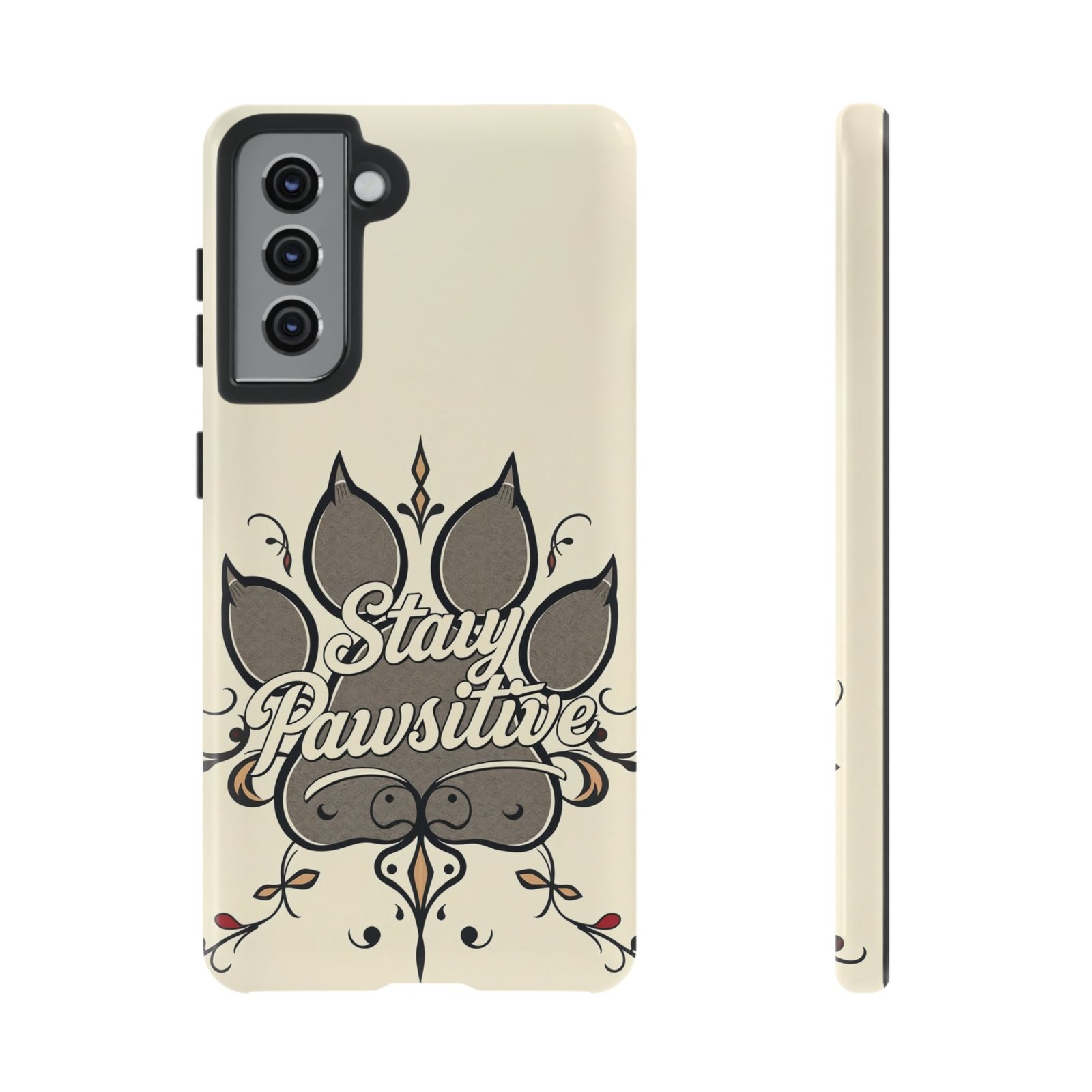 Stay Pawsitive Floral Paw Phone Case | Dog Lover Gift | Glossy Tough iPhone, Samsung & Pixel Cover - Image 26