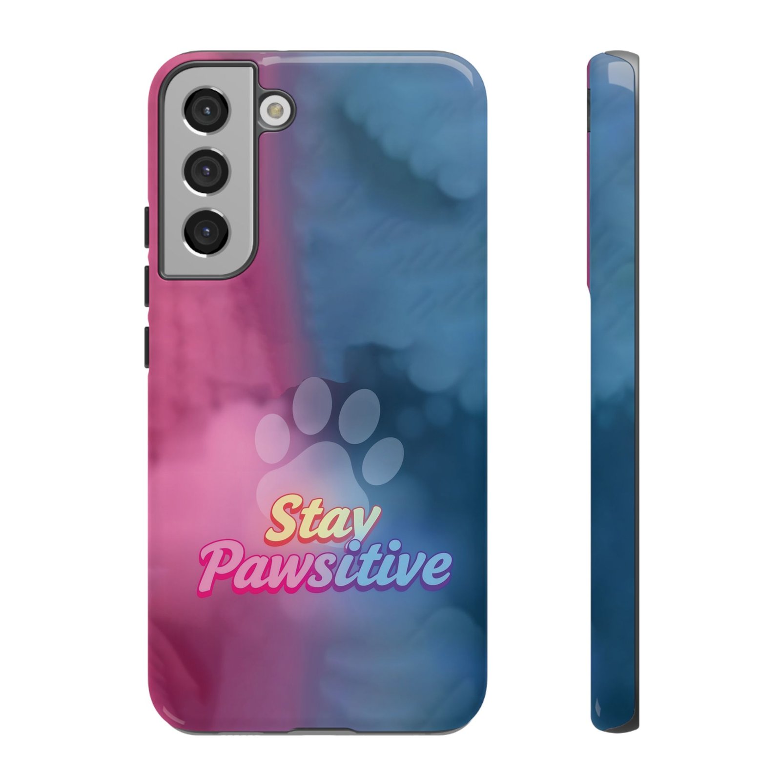 Stay Pawsitive Neon Paw Phone Case | Colorful Dog Lover Gift | Glossy Tough iPhone, Samsung & Pixel Cover - Image 40