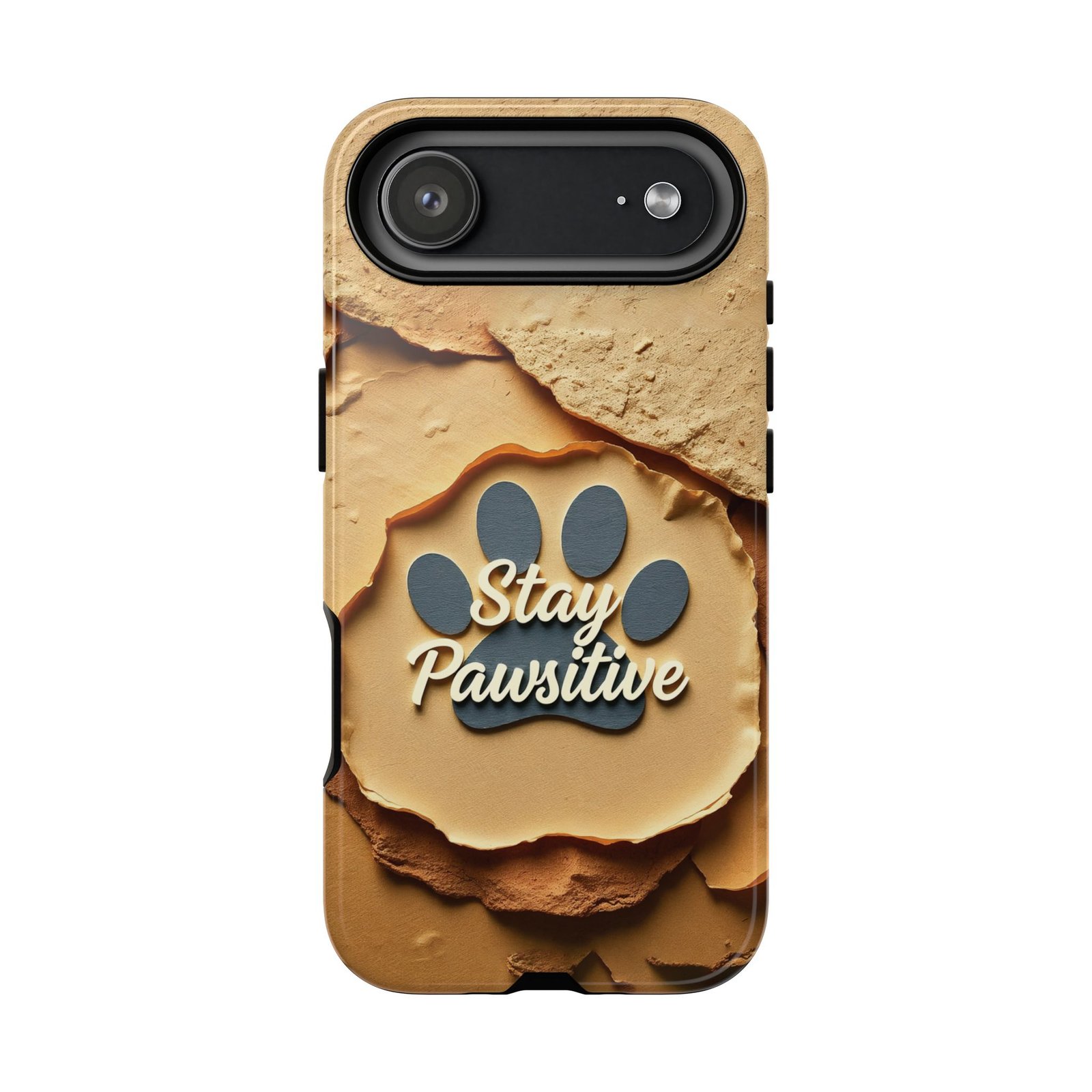 Stay Pawsitive Sand Paw Phone Case | Warm Earth-Tone Dog Lover Gift | Glossy Tough iPhone, Samsung & Pixel Cover - Image 172