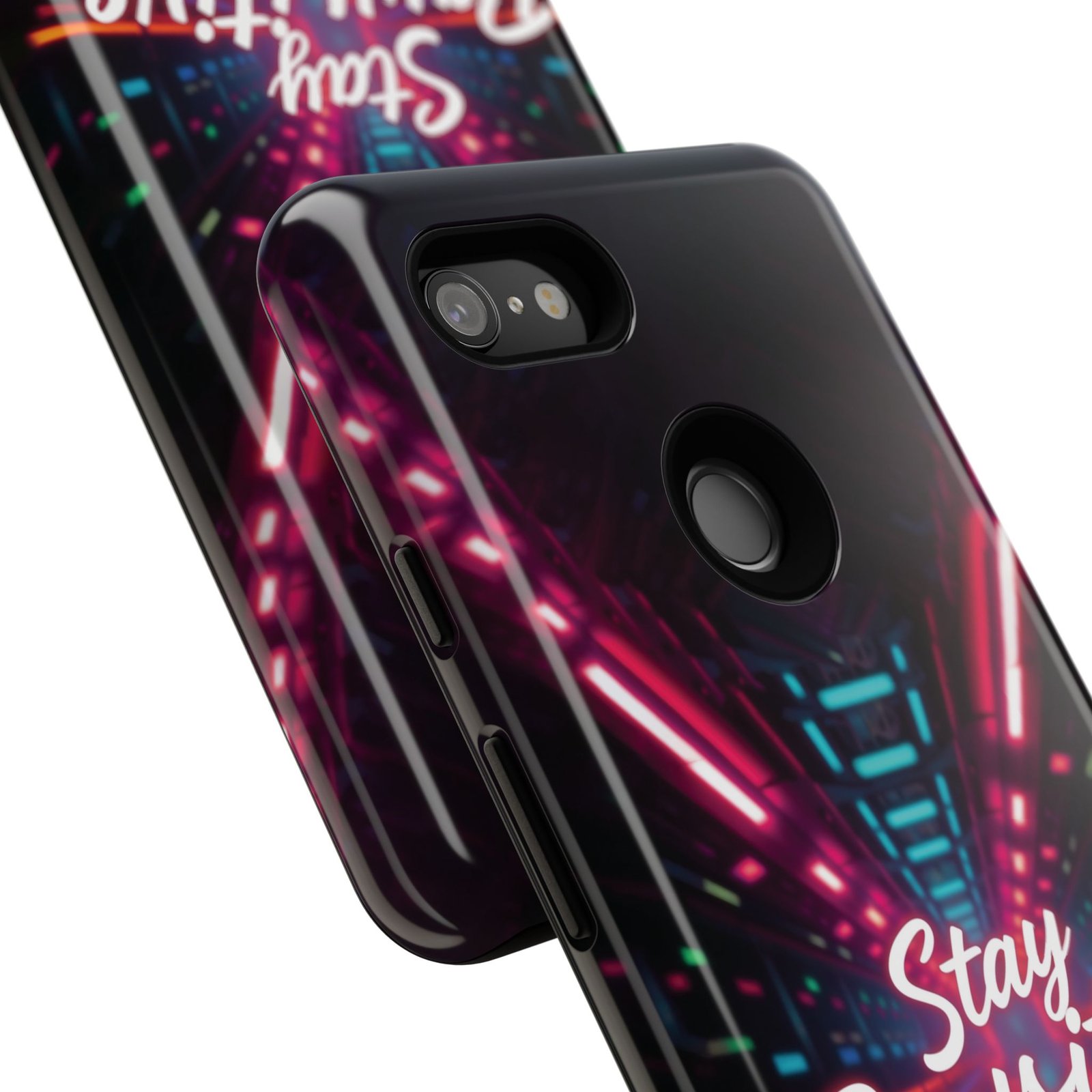 Stay Pawsitive Cyber Tunnel Phone Case | Futuristic Dog Lover Gift | Glossy Tough iPhone, Samsung & Pixel Cover - Image 144
