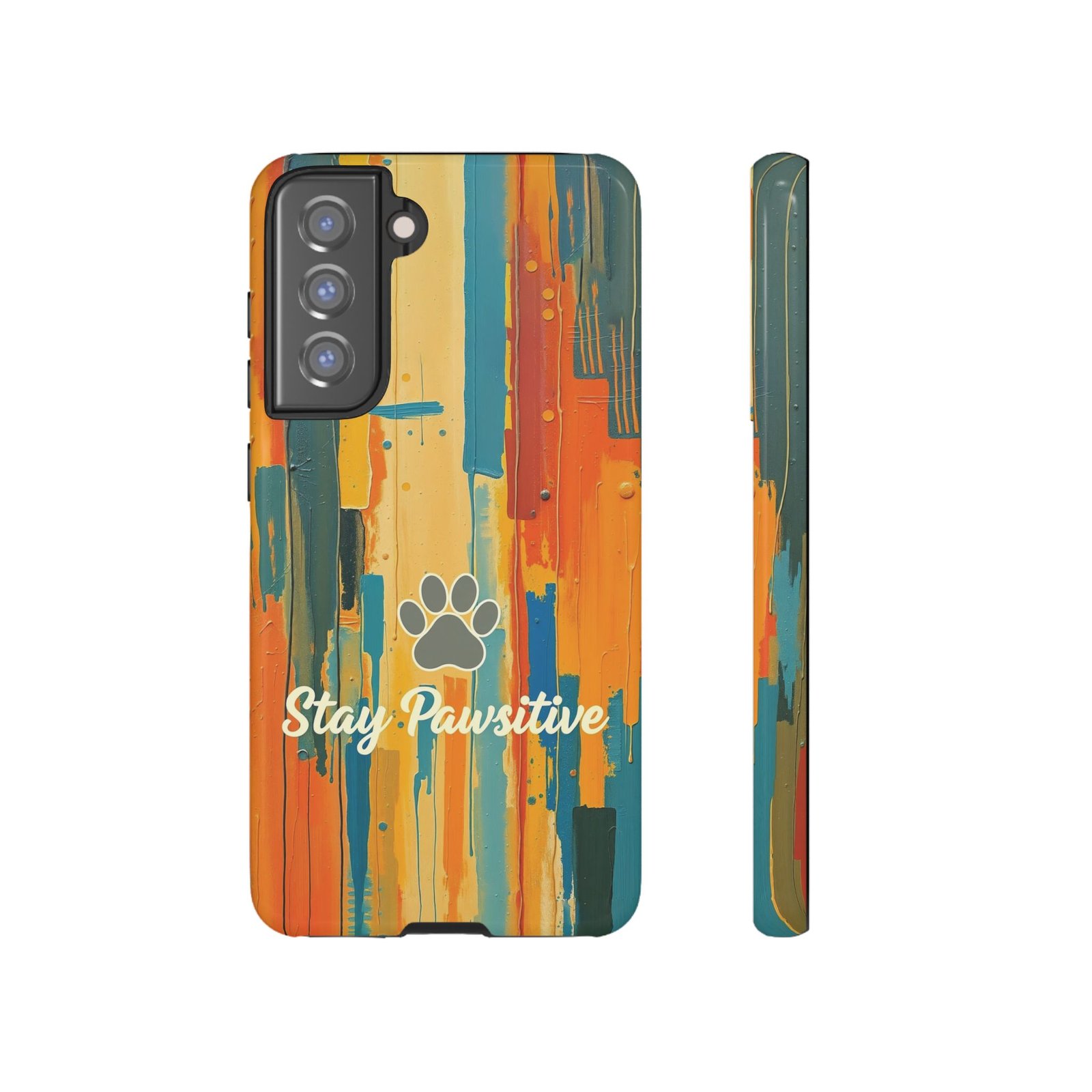 Stay Pawsitive Abstract Paw Phone Case | Dog Lover Gift | Glossy Tough iPhone, Samsung & Pixel Cover - Image 36