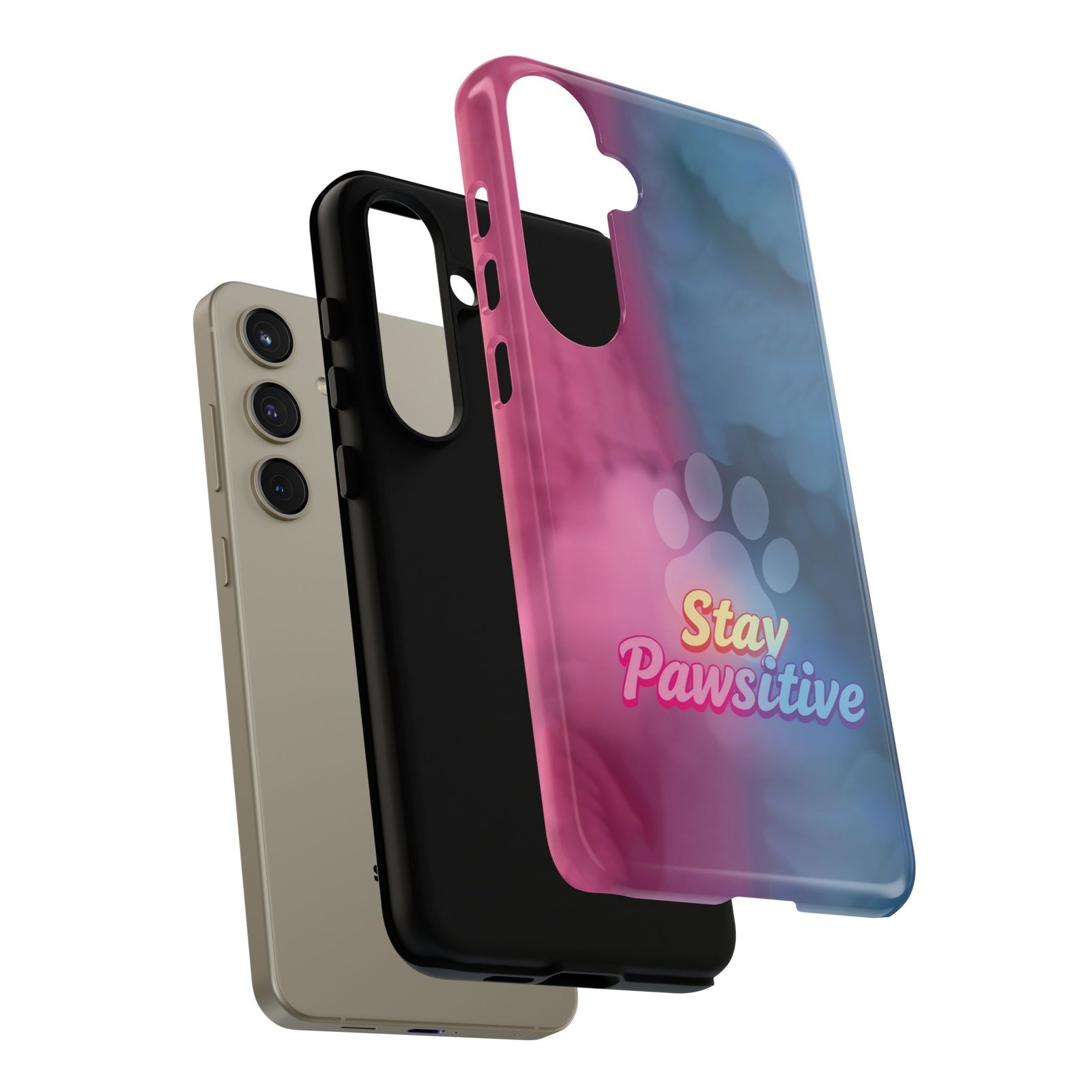 Stay Pawsitive Neon Paw Phone Case | Colorful Dog Lover Gift | Glossy Tough iPhone, Samsung & Pixel Cover - Image 99