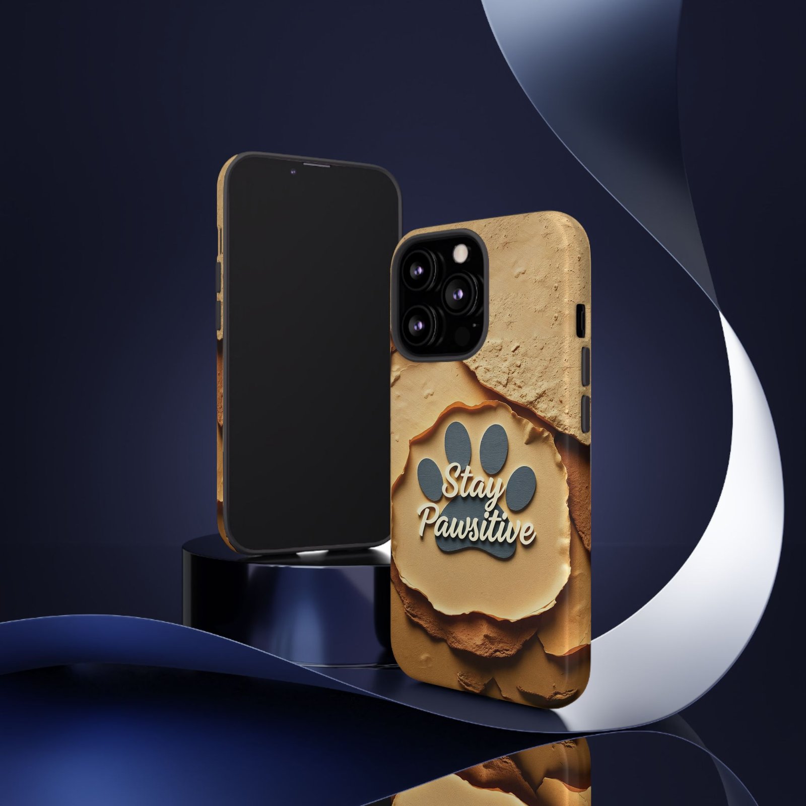 Stay Pawsitive Sand Paw Phone Case | Warm Earth-Tone Dog Lover Gift | Glossy Tough iPhone, Samsung & Pixel Cover - Image 24