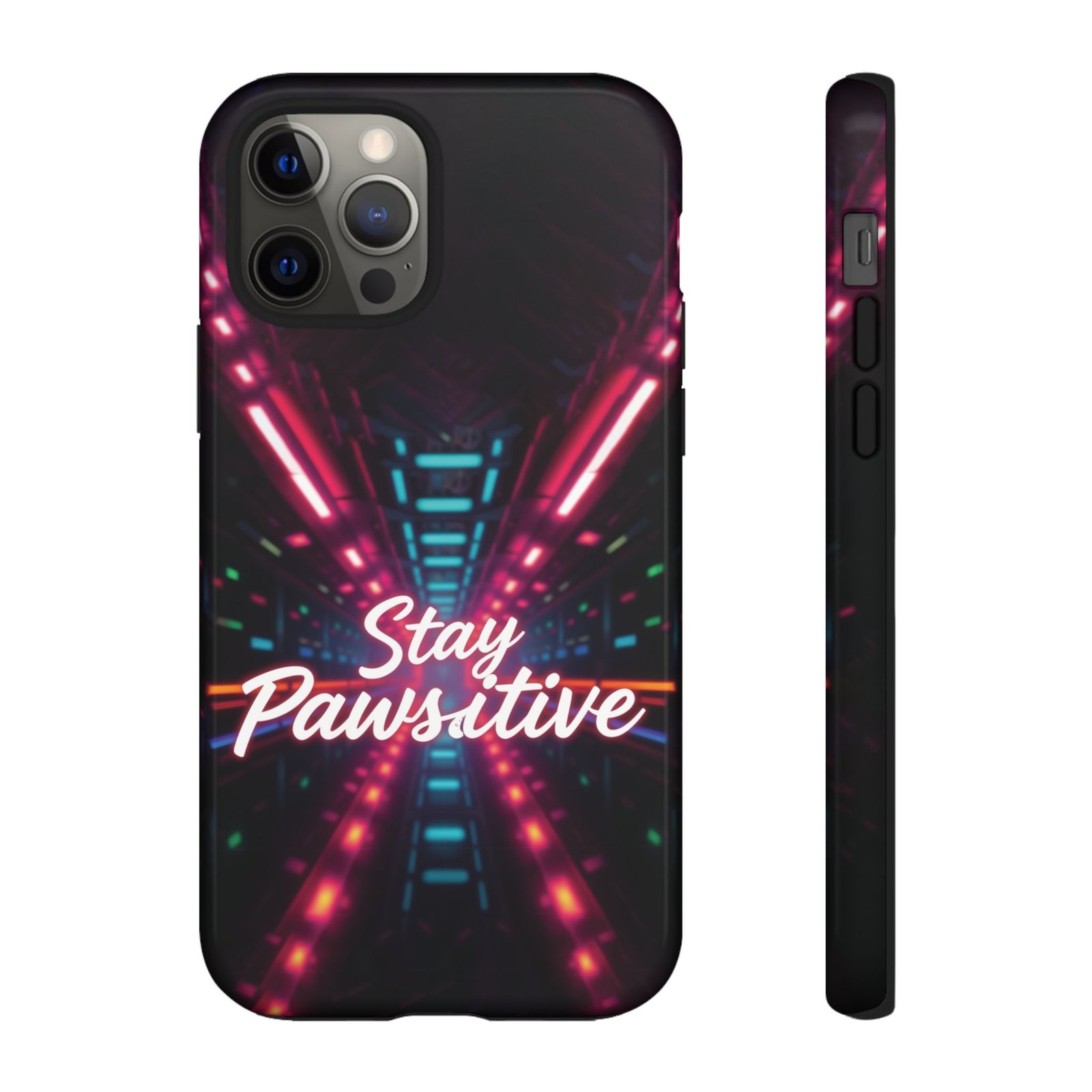 Stay Pawsitive Cyber Tunnel Phone Case | Futuristic Dog Lover Gift | Glossy Tough iPhone, Samsung & Pixel Cover - Image 17