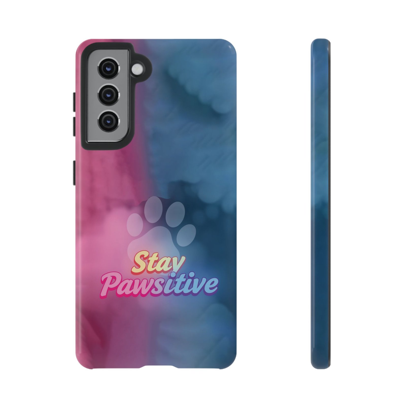 Stay Pawsitive Neon Paw Phone Case | Colorful Dog Lover Gift | Glossy Tough iPhone, Samsung & Pixel Cover - Image 26