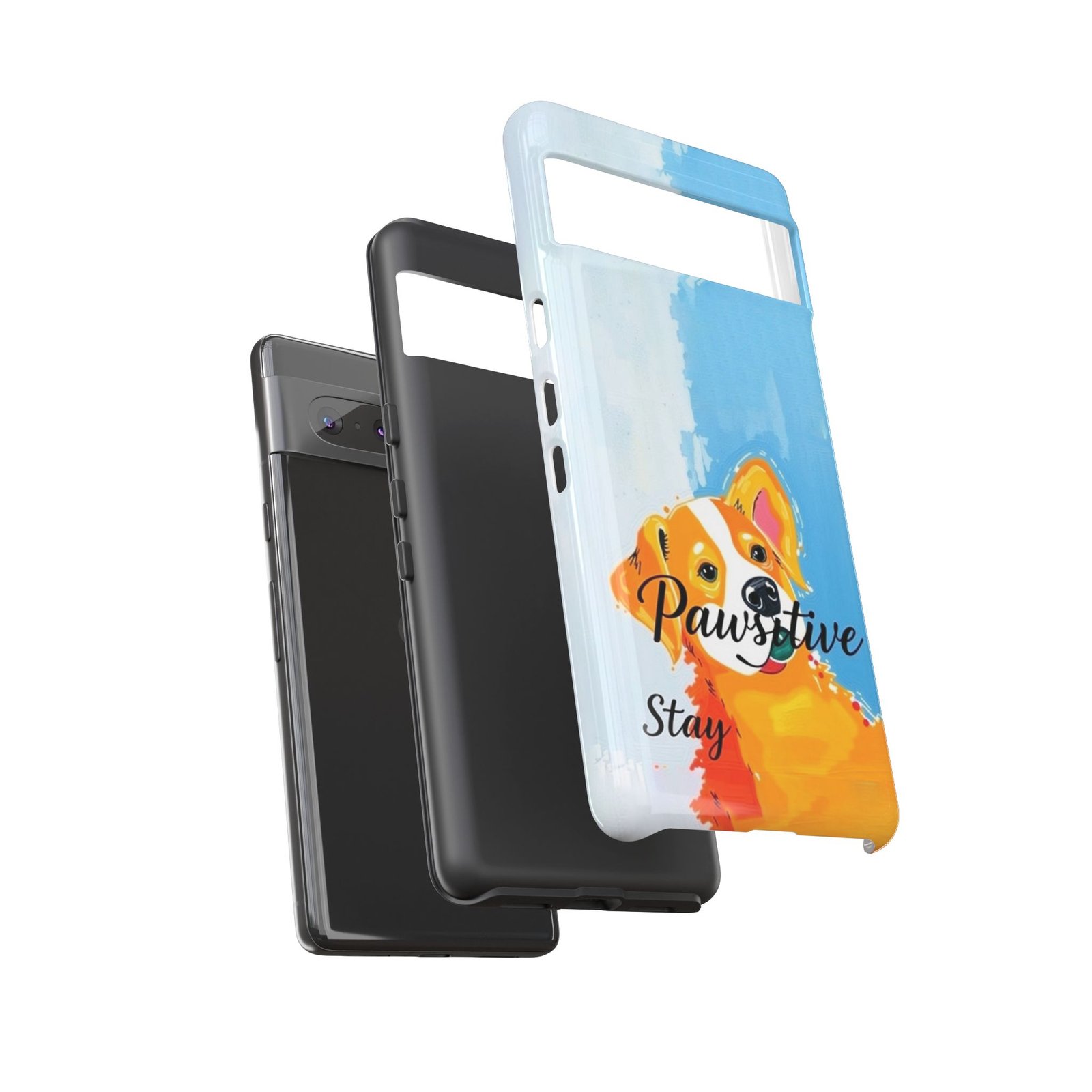 Stay Pawsitive Corgi Phone Case | Funny Dog Mom Gift, Cute Pet Lover iPhone & Samsung Cover | CleoCloudy™ Glossy Protective Case - Image 74