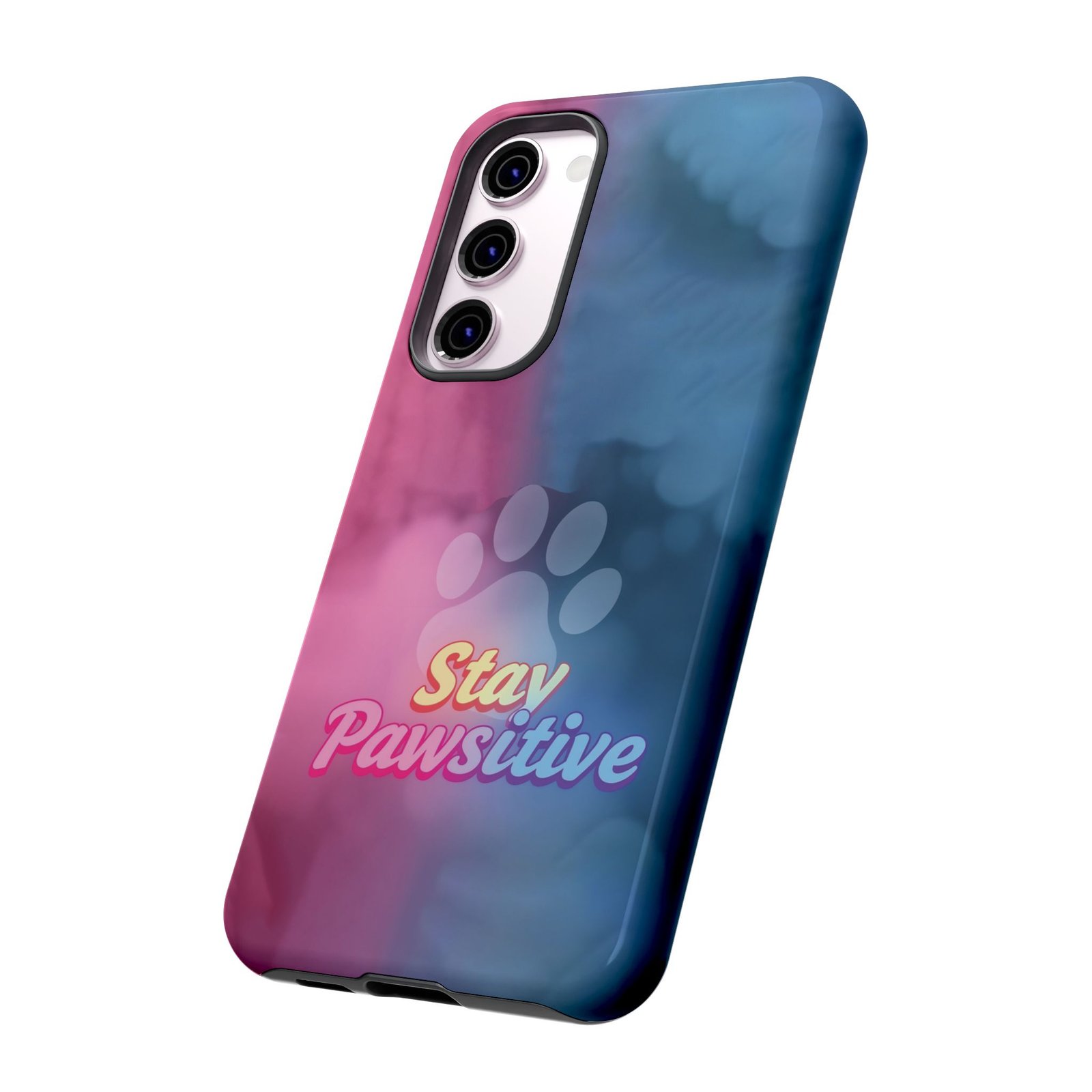 Stay Pawsitive Neon Paw Phone Case | Colorful Dog Lover Gift | Glossy Tough iPhone, Samsung & Pixel Cover - Image 65