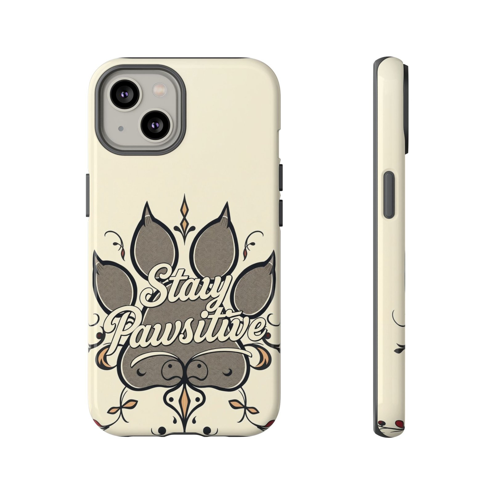 Stay Pawsitive Floral Paw Phone Case | Dog Lover Gift | Glossy Tough iPhone, Samsung & Pixel Cover - Image 44