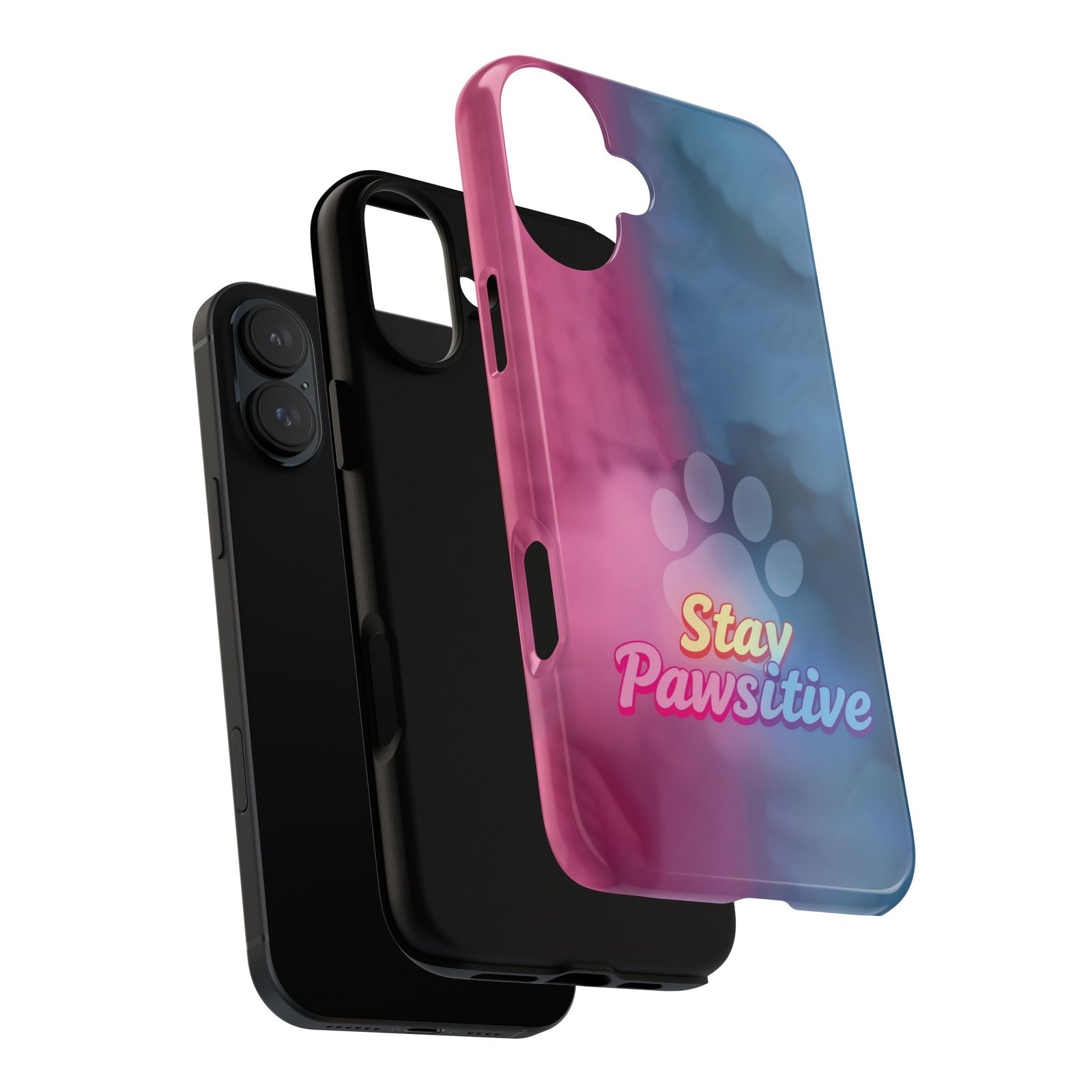 Stay Pawsitive Neon Paw Phone Case | Colorful Dog Lover Gift | Glossy Tough iPhone, Samsung & Pixel Cover - Image 118