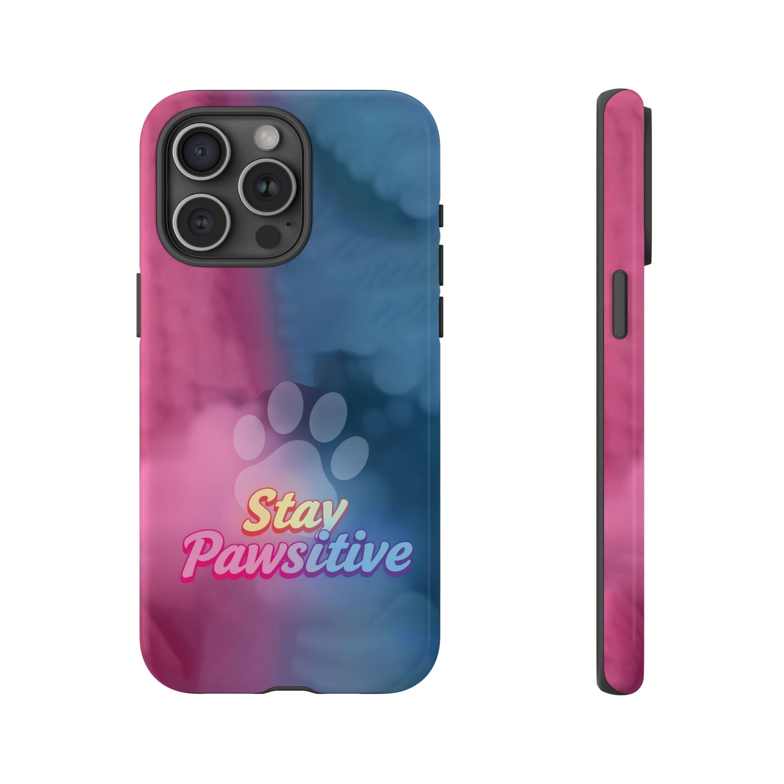 Stay Pawsitive Neon Paw Phone Case | Colorful Dog Lover Gift | Glossy Tough iPhone, Samsung & Pixel Cover - Image 89