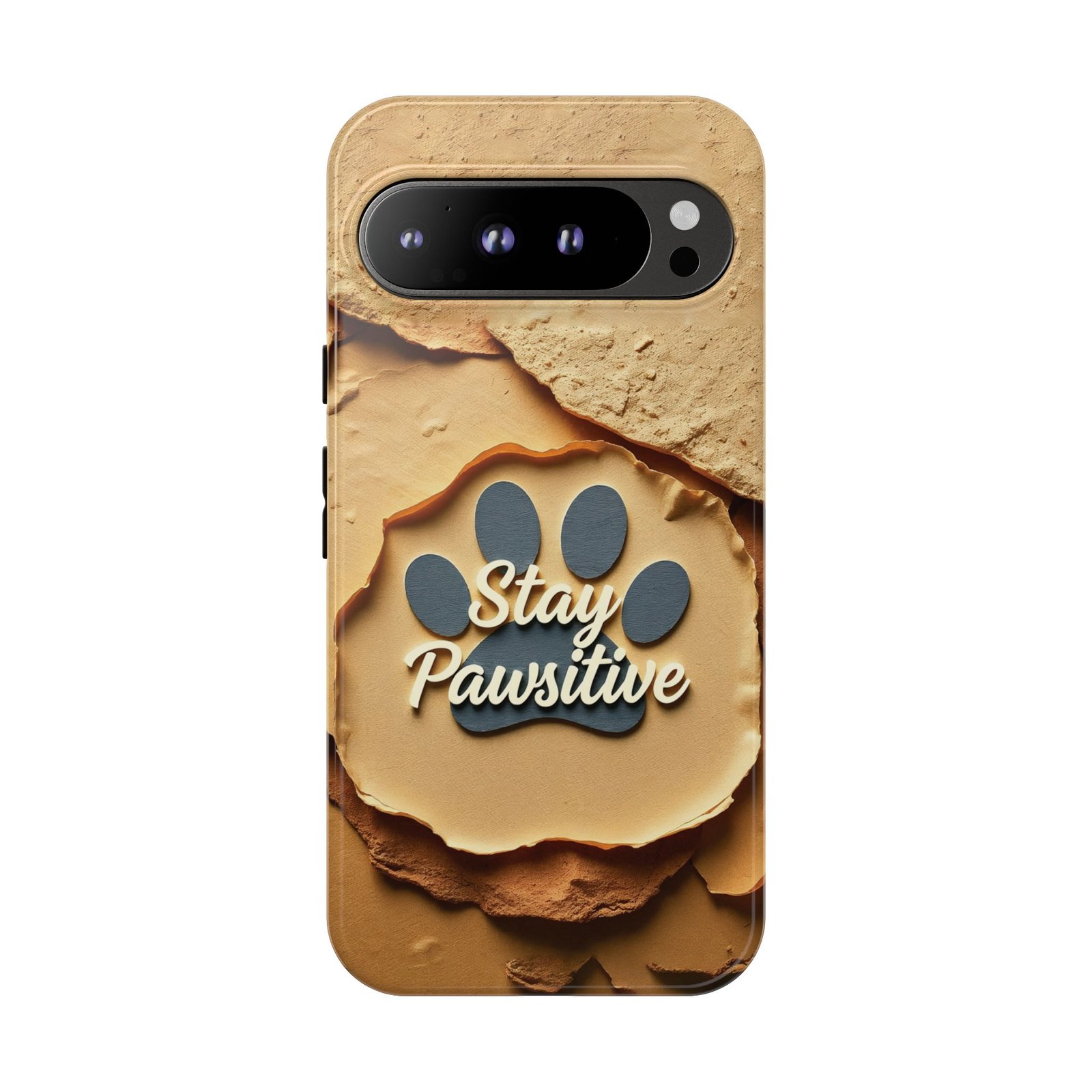 Stay Pawsitive Sand Paw Phone Case | Warm Earth-Tone Dog Lover Gift | Glossy Tough iPhone, Samsung & Pixel Cover - Image 135