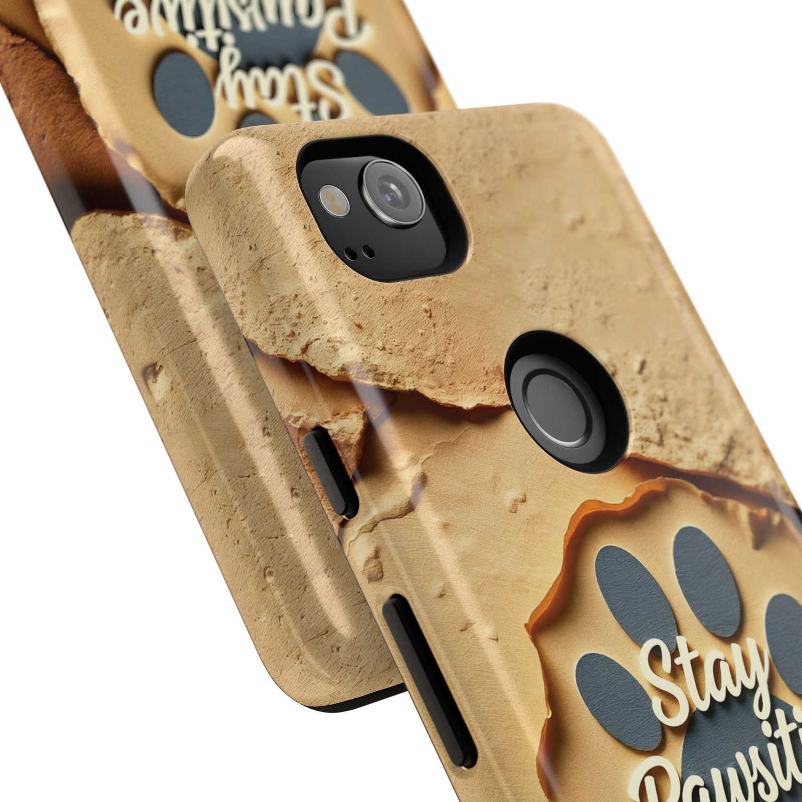 Stay Pawsitive Sand Paw Phone Case | Warm Earth-Tone Dog Lover Gift | Glossy Tough iPhone, Samsung & Pixel Cover - Image 139