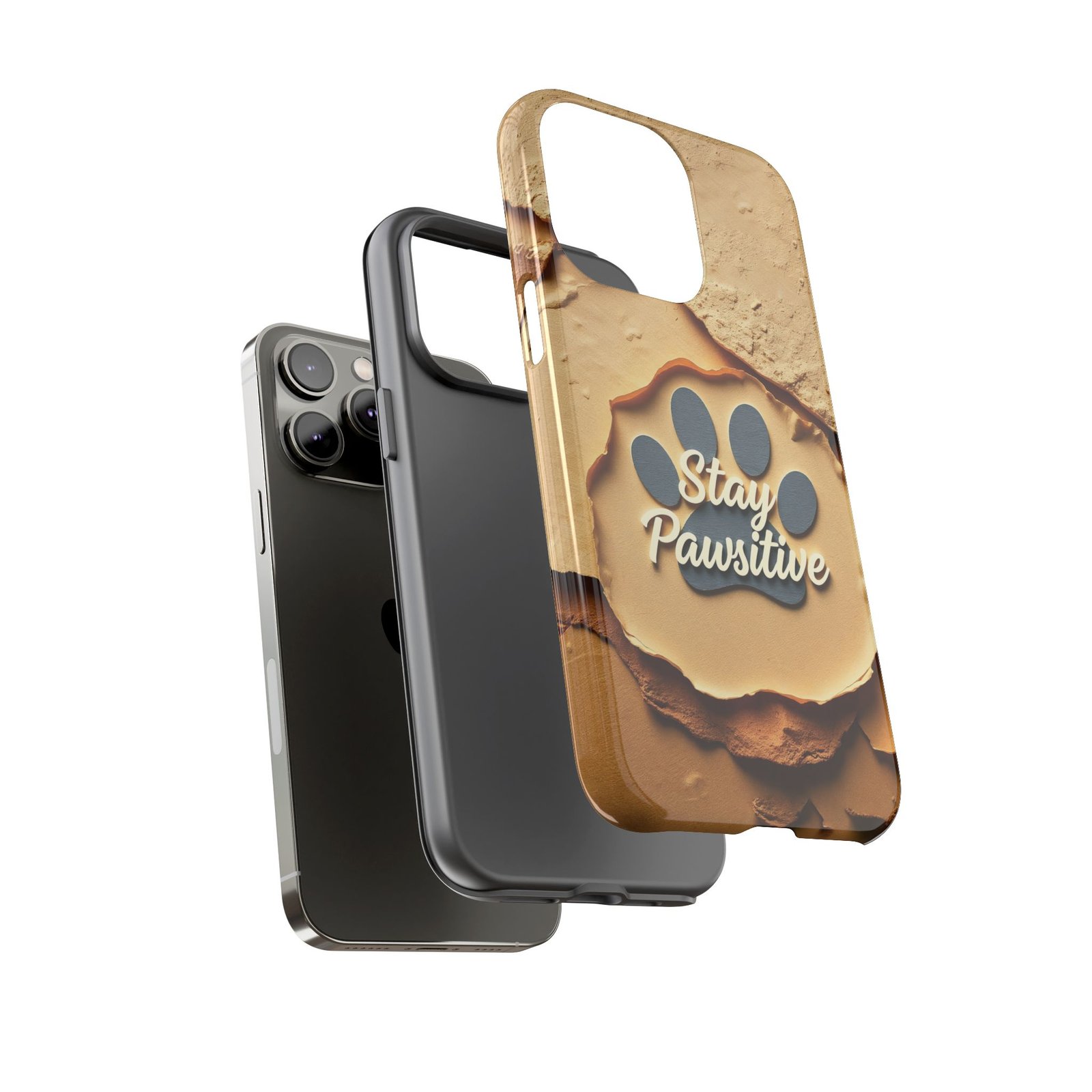 Stay Pawsitive Sand Paw Phone Case | Warm Earth-Tone Dog Lover Gift | Glossy Tough iPhone, Samsung & Pixel Cover - Image 59