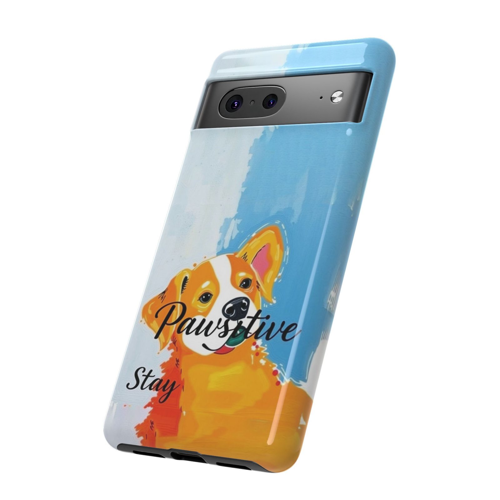 Stay Pawsitive Corgi Phone Case | Funny Dog Mom Gift, Cute Pet Lover iPhone & Samsung Cover | CleoCloudy™ Glossy Protective Case - Image 73